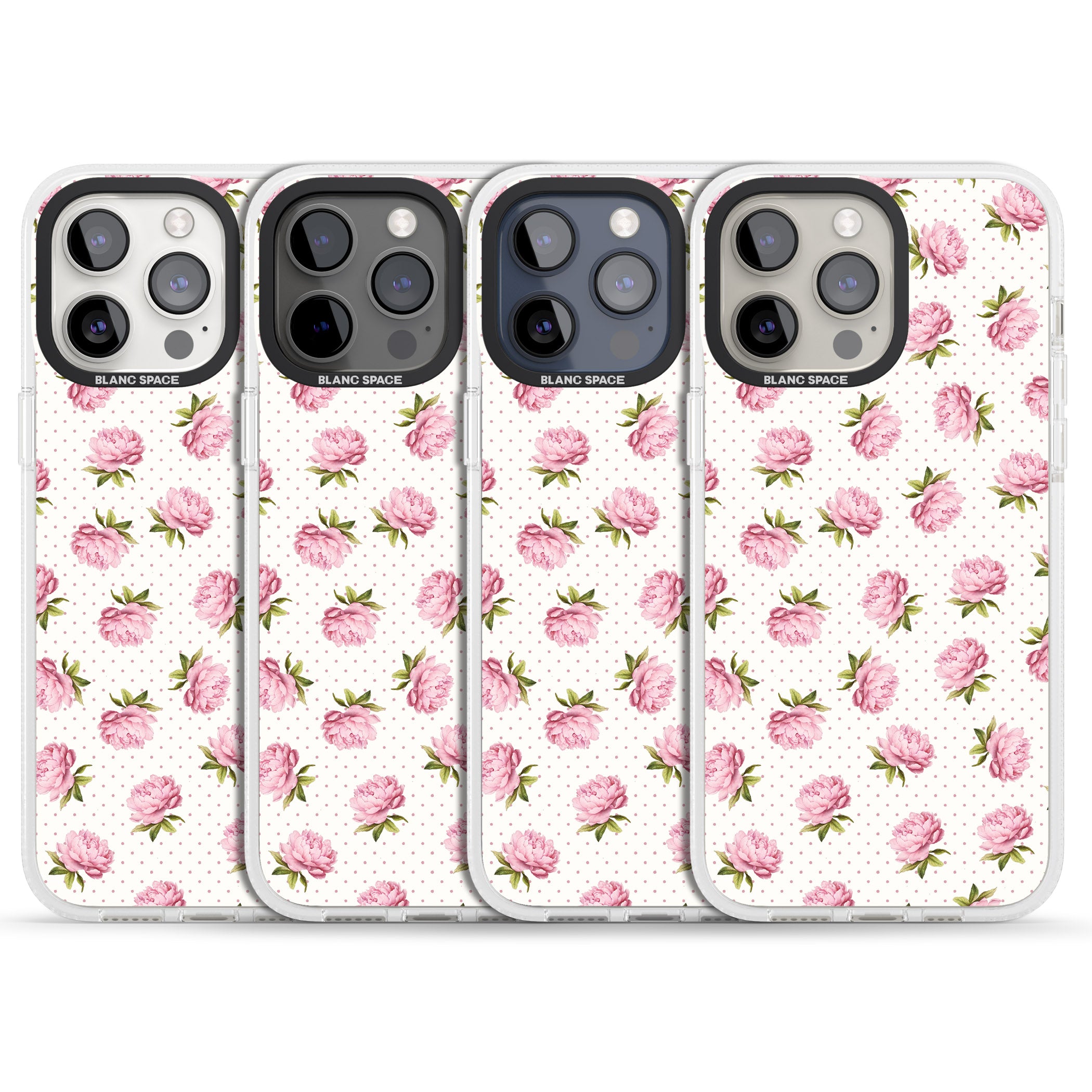 Soft Peonies iPhone 15 Pro Max / 15 Pro / 14 Pro Max / 14 Pro / 13 Pro Clear Case Impact Air - Blanc Space