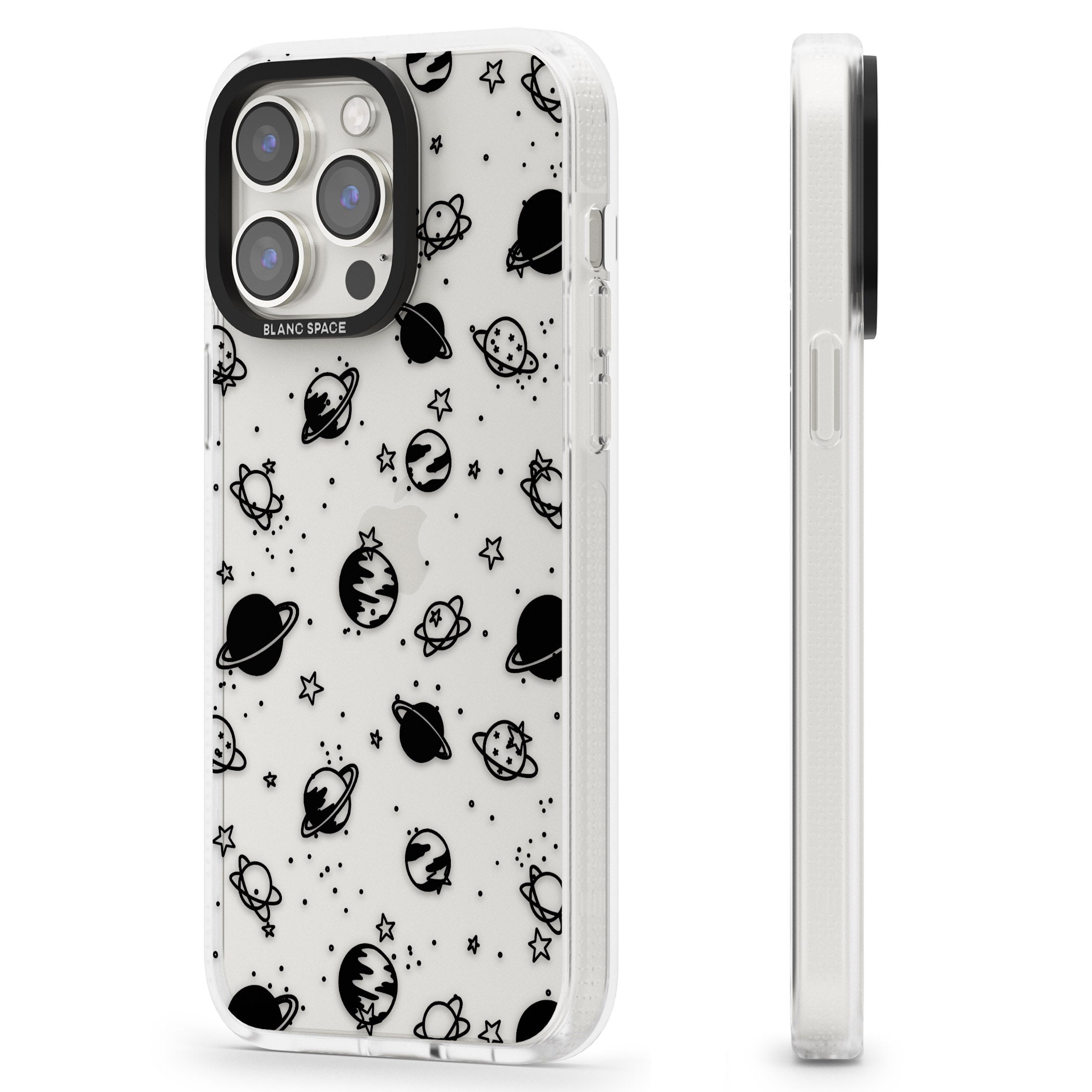 Planets iPhone 15 Pro Max / 15 Pro / 14 Pro Max / 14 Pro / 13 Pro Clear Case Impact Air - Blanc Space