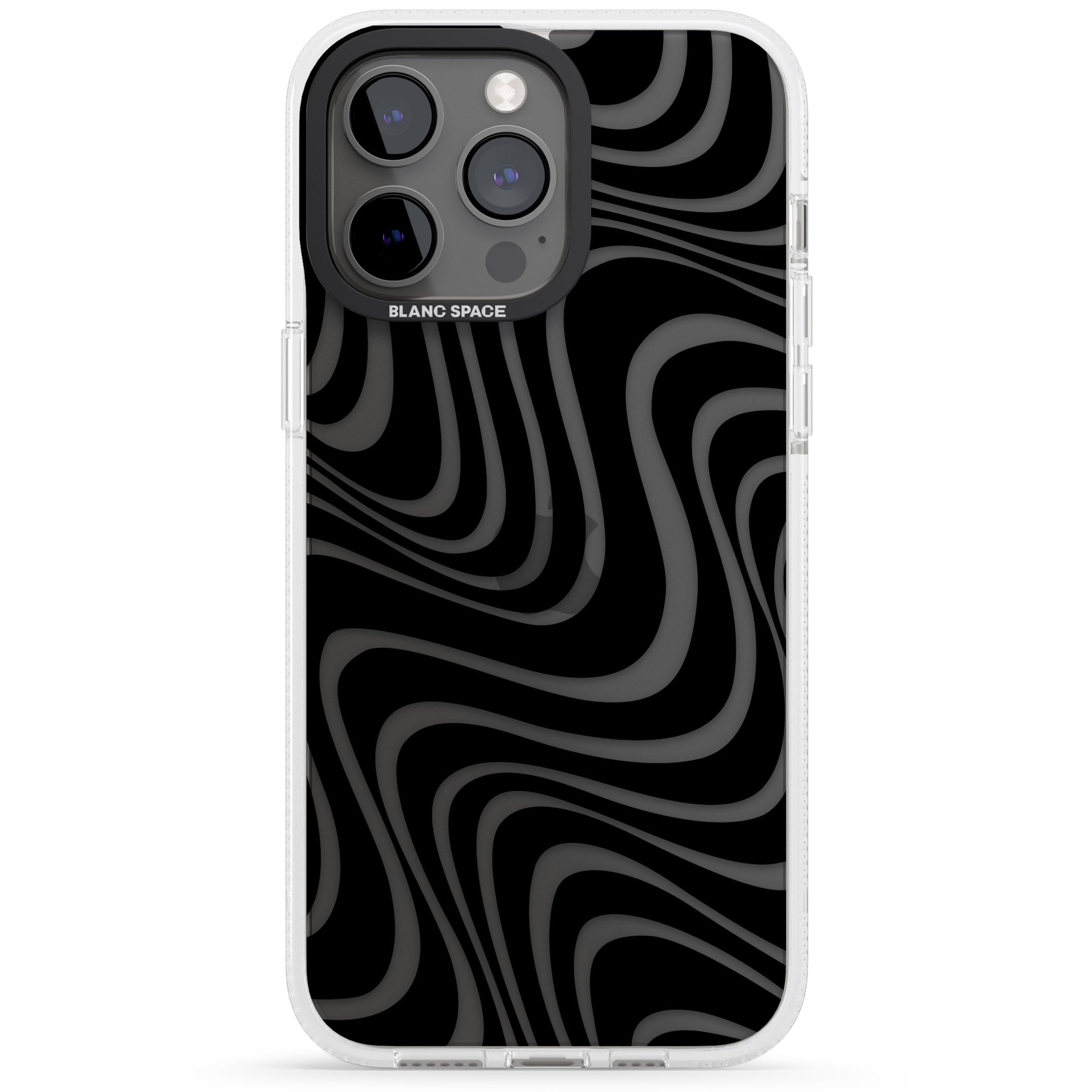 Abstract Waves iPhone 15 Pro Max / 15 Pro / 14 Pro Max / 14 Pro / 13 Pro Clear Case Impact Air - Blanc Space