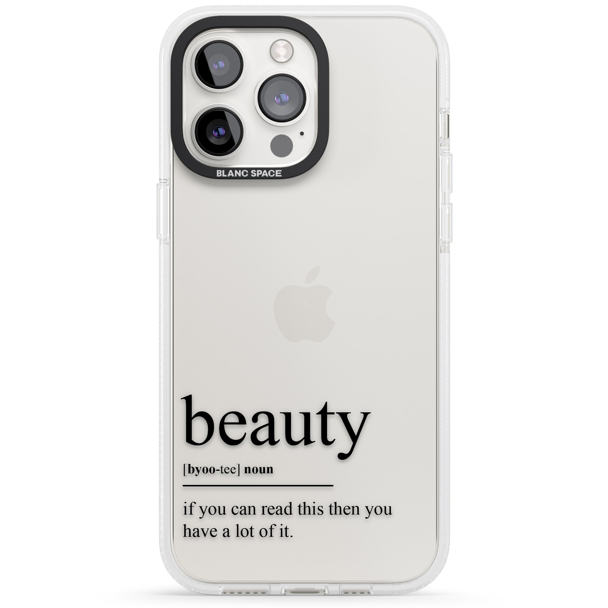 Beauty iPhone 15 Pro Max / 15 Pro / 14 Pro Max / 14 Pro / 13 Pro Clear Case Impact Air - Blanc Space