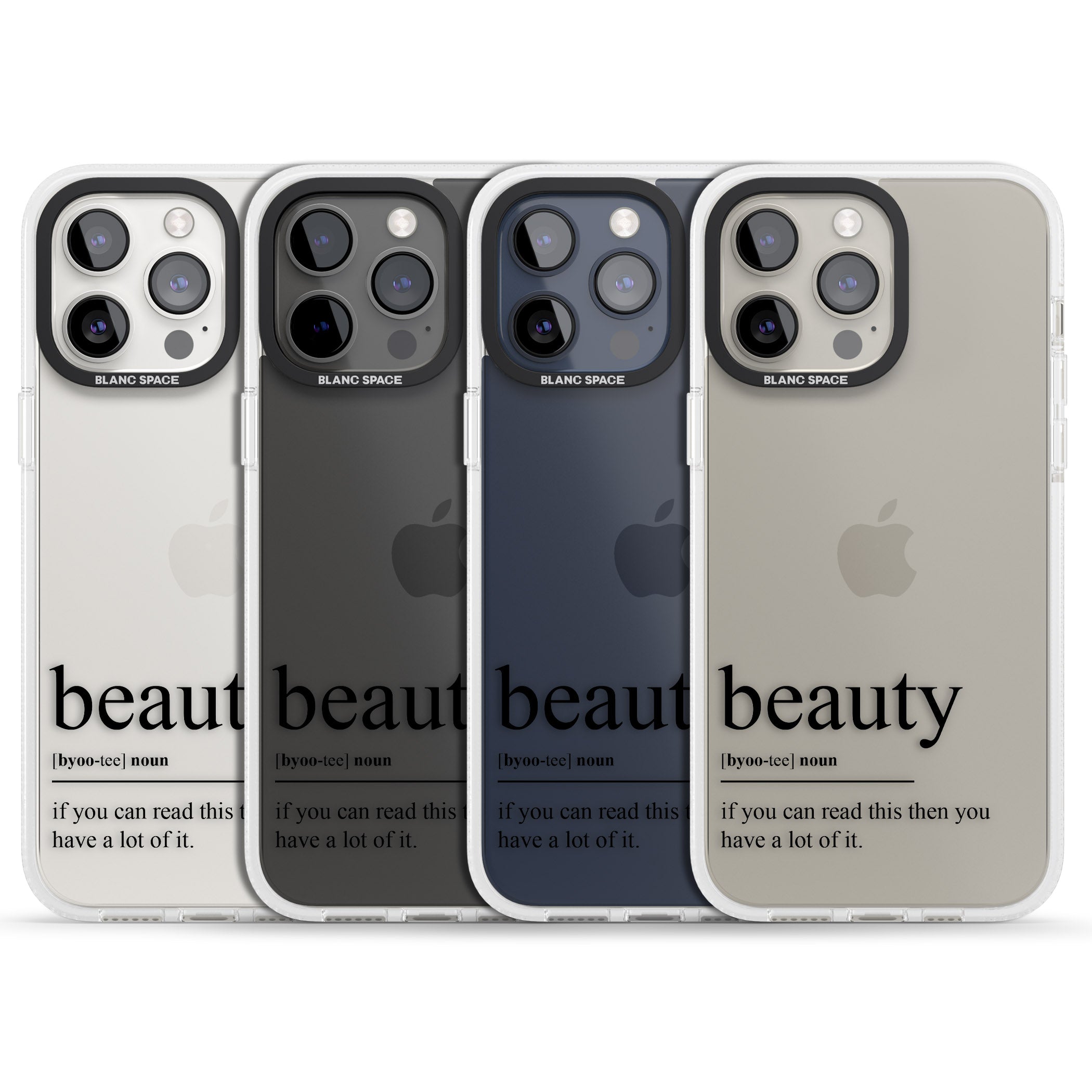 Beauty iPhone 15 Pro Max / 15 Pro / 14 Pro Max / 14 Pro / 13 Pro Clear Case Impact Air - Blanc Space