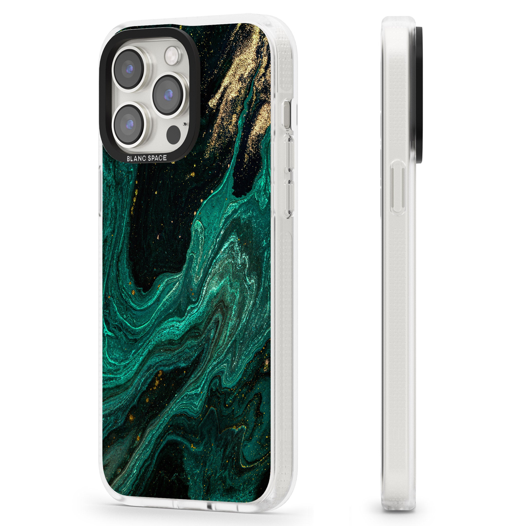 Emerald Lagoon iPhone 15 Pro Max / 15 Pro / 14 Pro Max / 14 Pro / 13 Pro Clear Case Impact Air - Blanc Space
