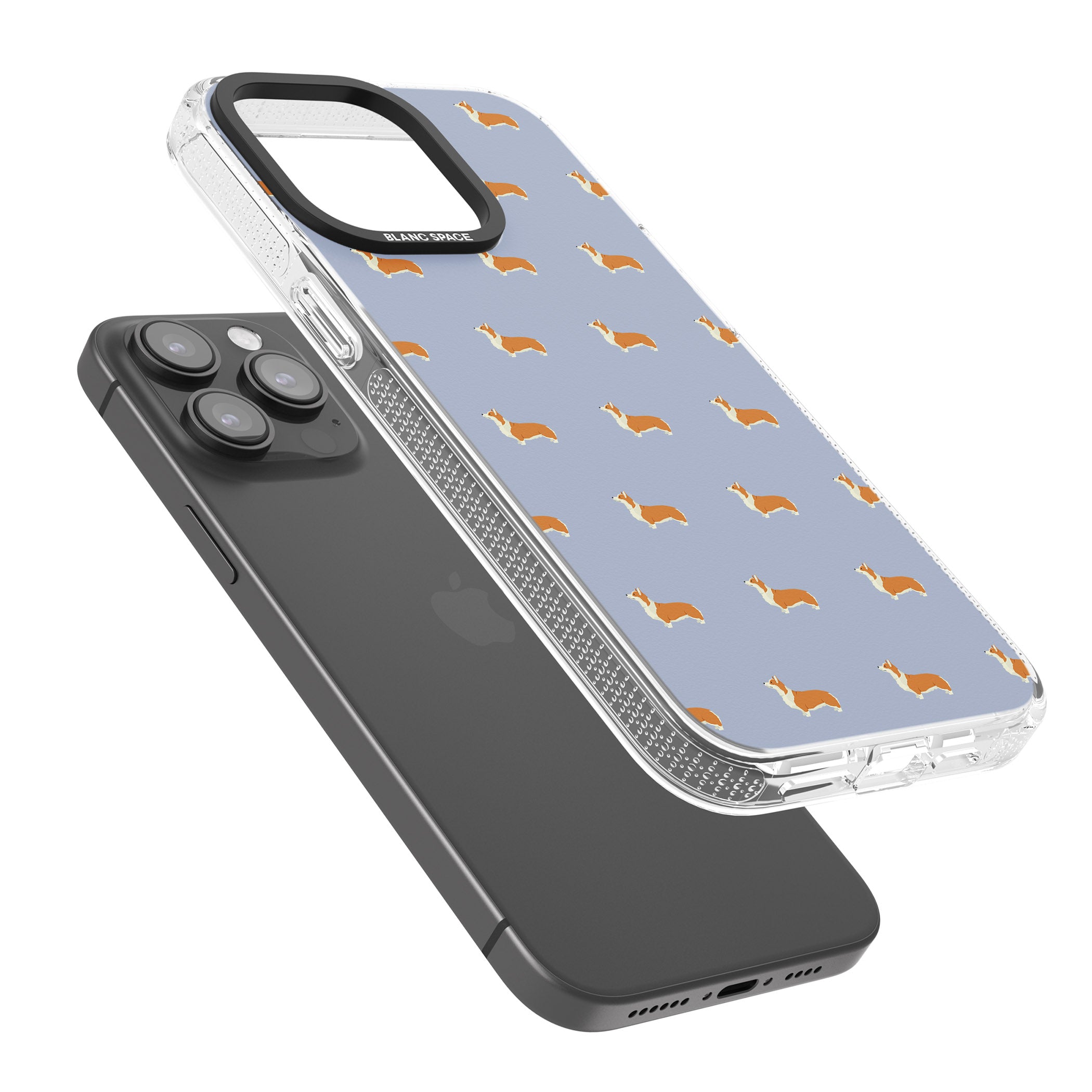 Pembroke Welsh Corgi Dog Pattern iPhone 15 Pro Max / 15 Pro / 14 Pro Max / 14 Pro / 13 Pro Clear Case Impact Air - Blanc Space