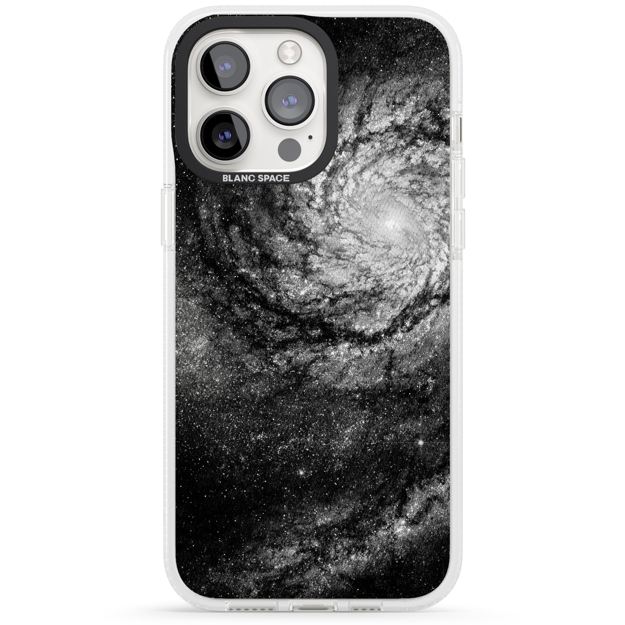 Night Sky Galaxies: Milky Way Galaxy iPhone 15 Pro Max / 15 Pro / 14 Pro Max / 14 Pro / 13 Pro Clear Case Impact Air - Blanc Space