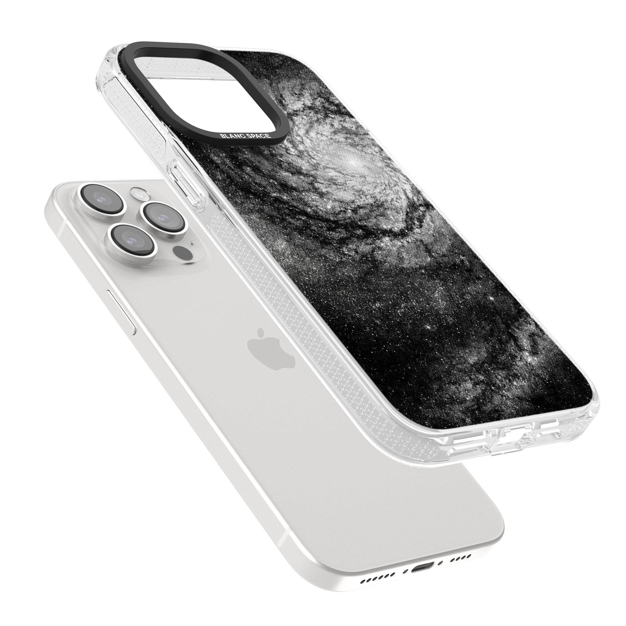 Night Sky Galaxies: Milky Way Galaxy iPhone 15 Pro Max / 15 Pro / 14 Pro Max / 14 Pro / 13 Pro Clear Case Impact Air - Blanc Space