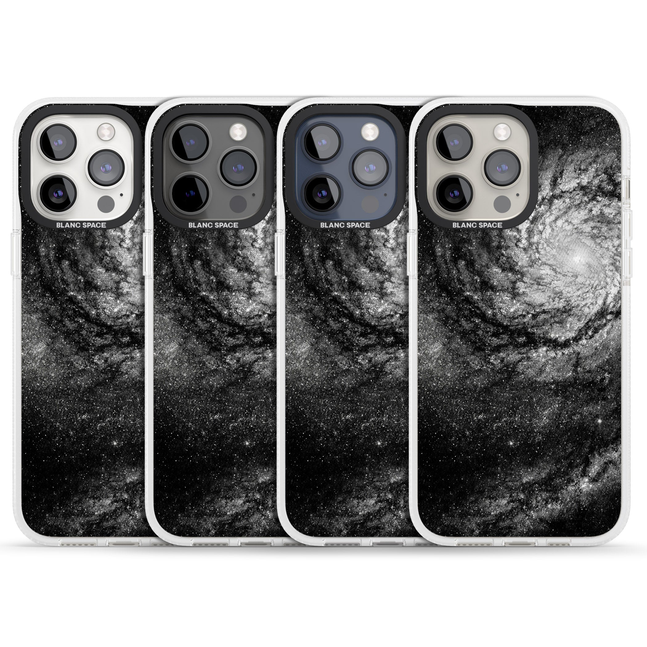 Night Sky Galaxies: Milky Way Galaxy iPhone 15 Pro Max / 15 Pro / 14 Pro Max / 14 Pro / 13 Pro Clear Case Impact Air - Blanc Space
