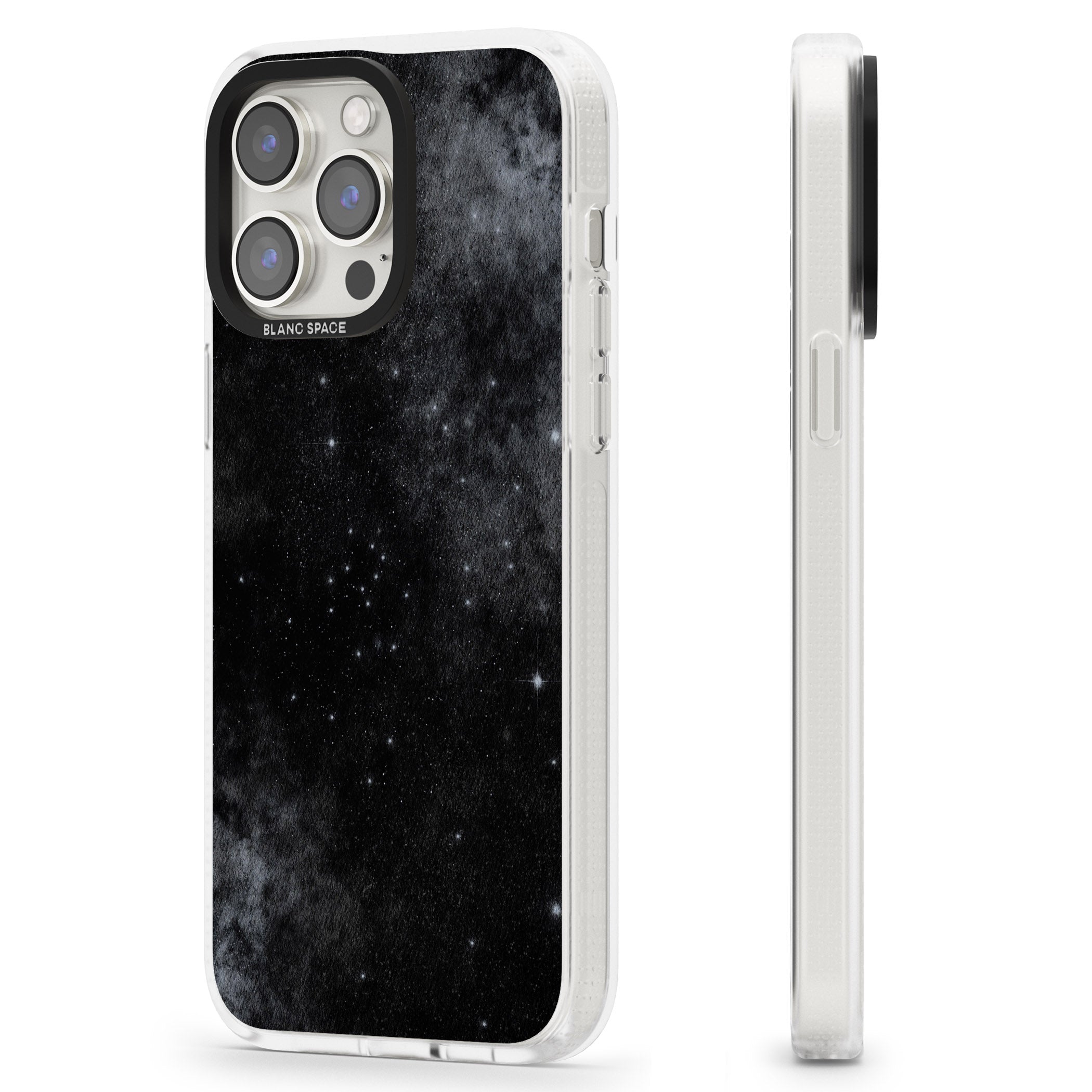 Night Sky Galaxies: Shimmering Stars iPhone 15 Pro Max / 15 Pro / 14 Pro Max / 14 Pro / 13 Pro Clear Case Impact Air - Blanc Space