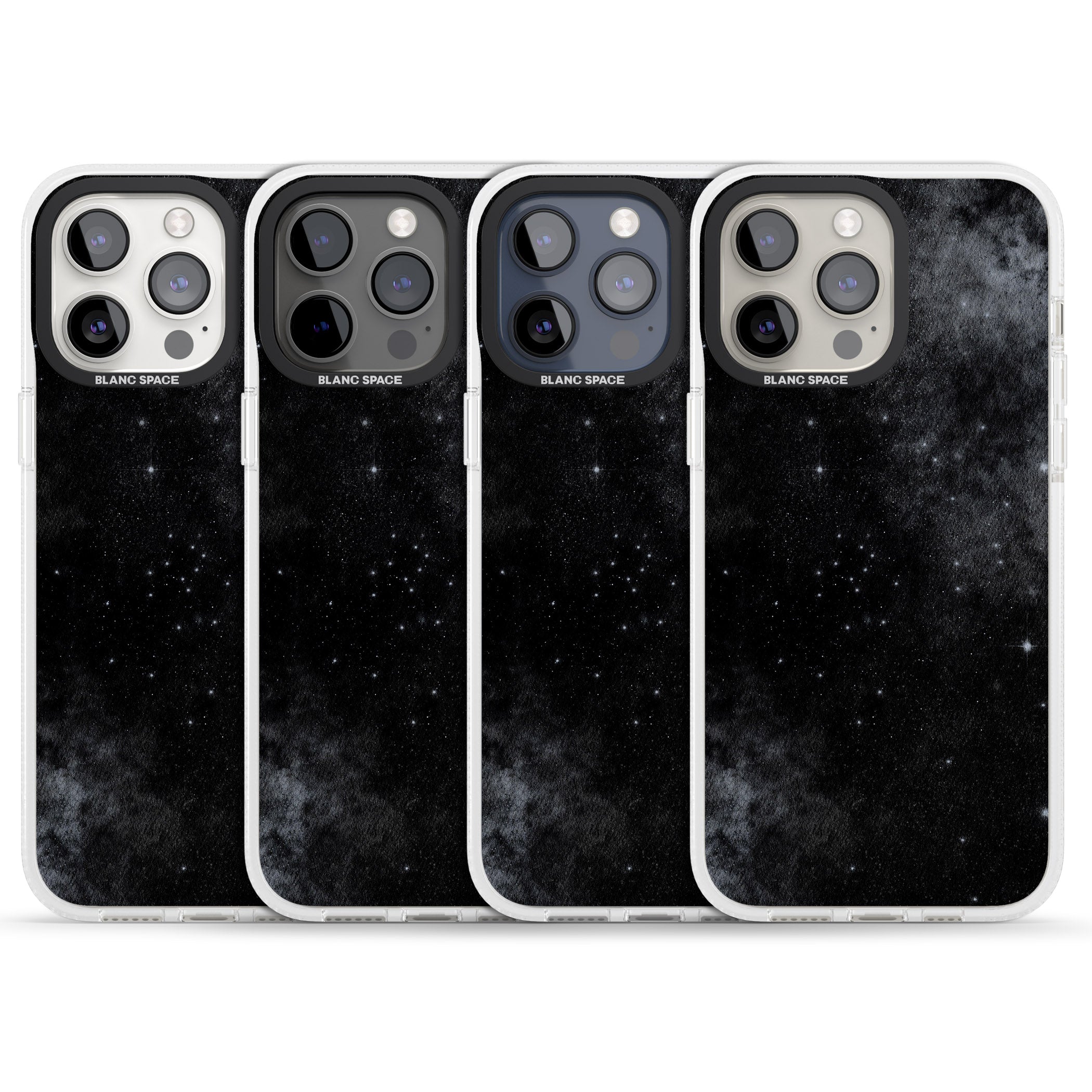 Night Sky Galaxies: Shimmering Stars iPhone 15 Pro Max / 15 Pro / 14 Pro Max / 14 Pro / 13 Pro Clear Case Impact Air - Blanc Space
