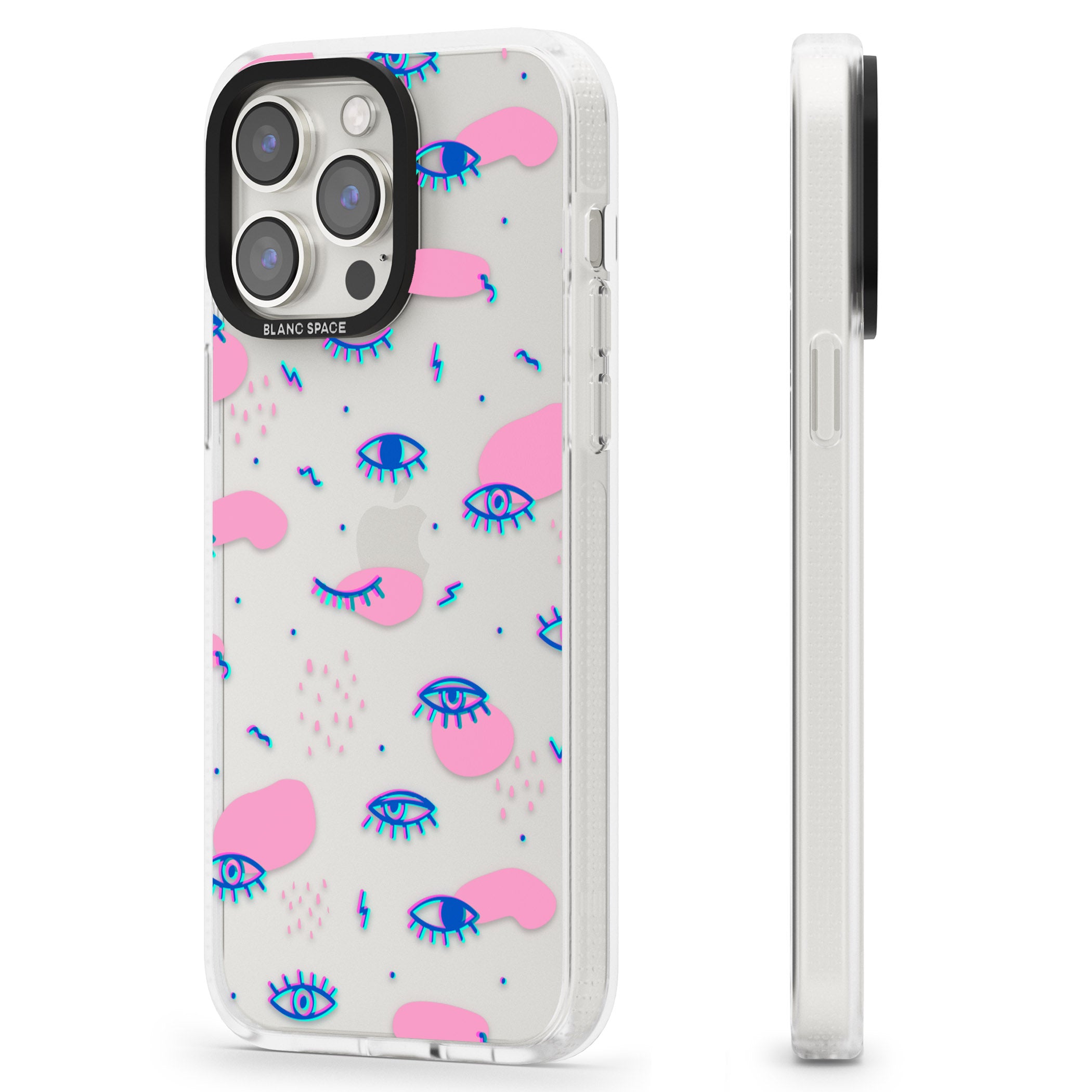 Pink Eye Blotches iPhone 15 Pro Max / 15 Pro / 14 Pro Max / 14 Pro / 13 Pro Clear Case Impact Air - Blanc Space