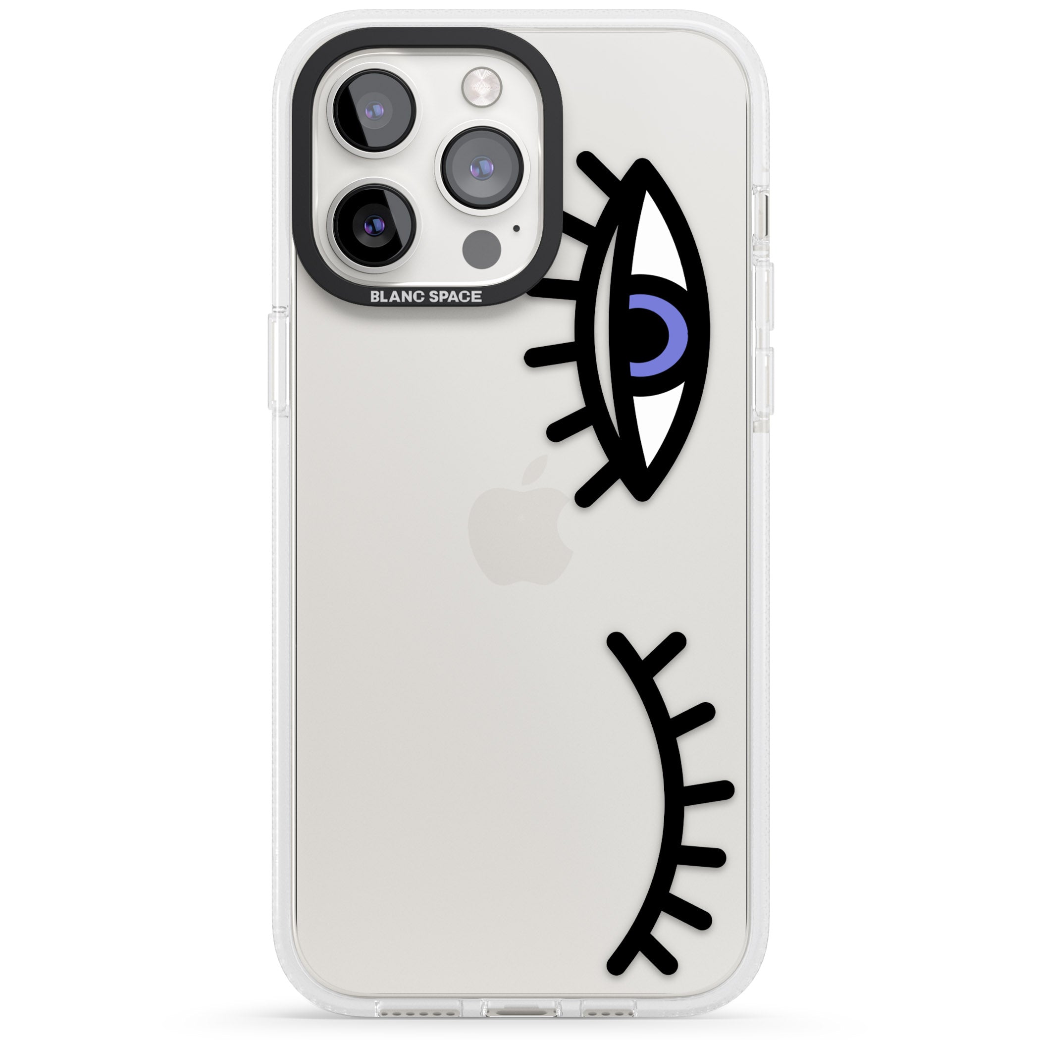 Winking Eyes Transparent Pattern iPhone 15 Pro Max / 15 Pro / 14 Pro Max / 14 Pro / 13 Pro Clear Case Impact Air - Blanc Space