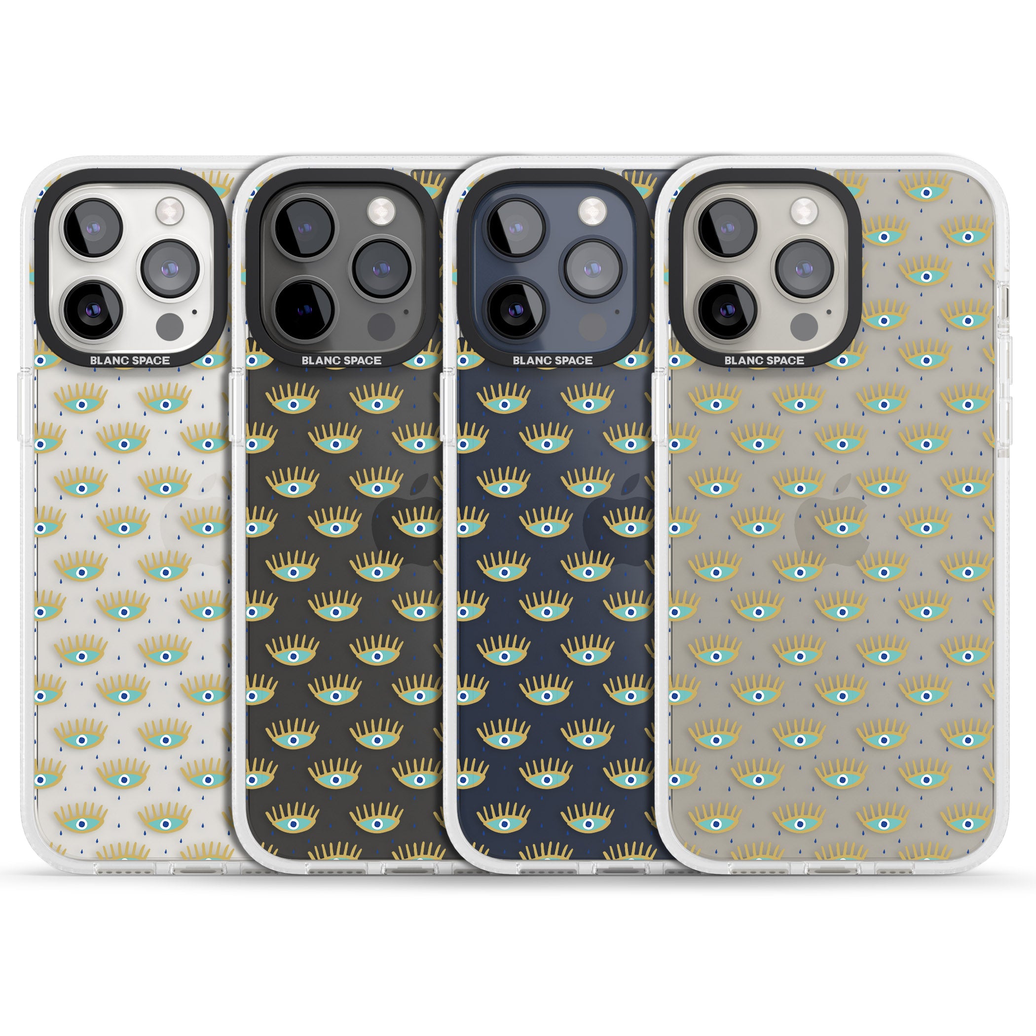 Crying Eyes (Clear) Psychedelic Eyes Pattern iPhone 15 Pro Max / 15 Pro / 14 Pro Max / 14 Pro / 13 Pro Clear Case Impact Air - Blanc Space