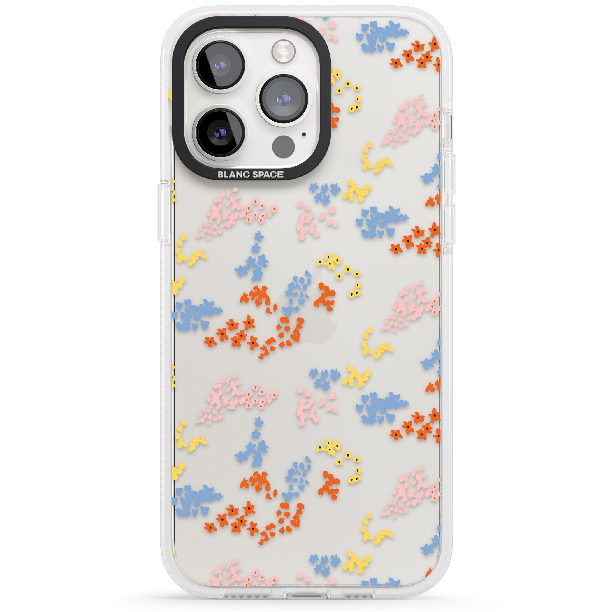Small Flower Mix: Transparent iPhone 15 Pro Max / 15 Pro / 14 Pro Max / 14 Pro / 13 Pro Clear Case Impact Air - Blanc Space