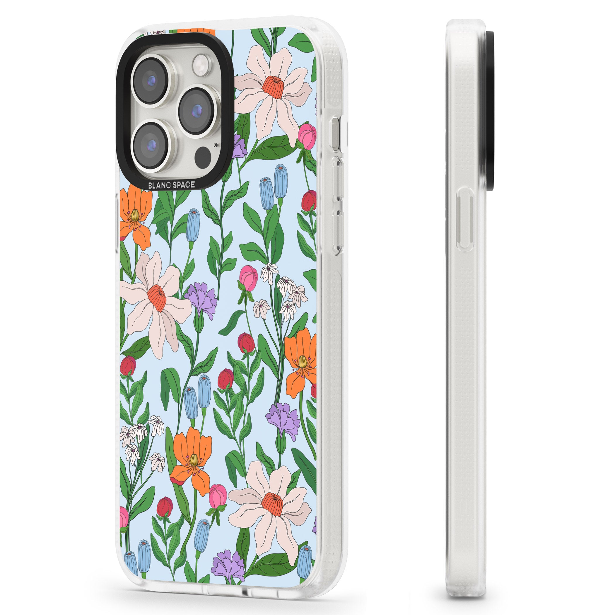 Full Bloom - Background iPhone 15 Pro Max / 15 Pro / 14 Pro Max / 14 Pro / 13 Pro Clear Case Impact Air - Blanc Space