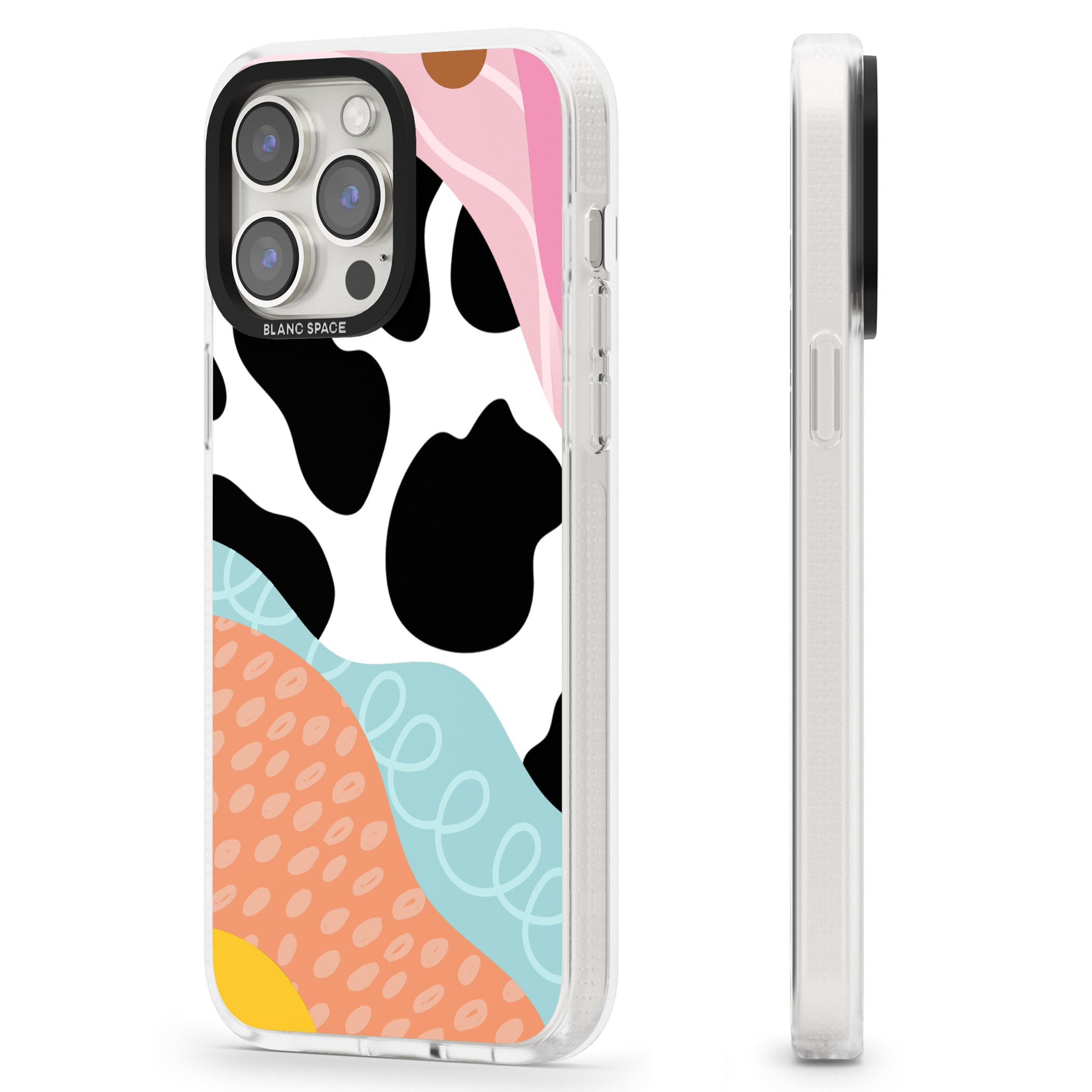 Abstract Elegance iPhone 15 Pro Max / 15 Pro / 14 Pro Max / 14 Pro / 13 Pro Clear Case Impact Air - Blanc Space