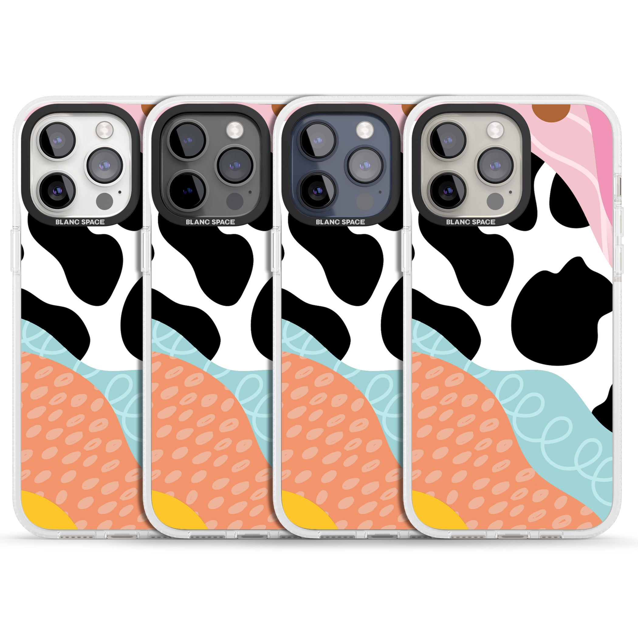 Abstract Elegance iPhone 15 Pro Max / 15 Pro / 14 Pro Max / 14 Pro / 13 Pro Clear Case Impact Air - Blanc Space