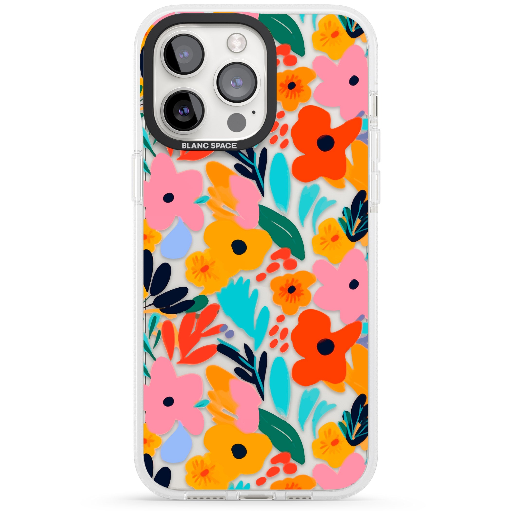 Floral Fiesta iPhone 15 Pro Max / 15 Pro / 14 Pro Max / 14 Pro / 13 Pro Clear Case Impact Air - Blanc Space