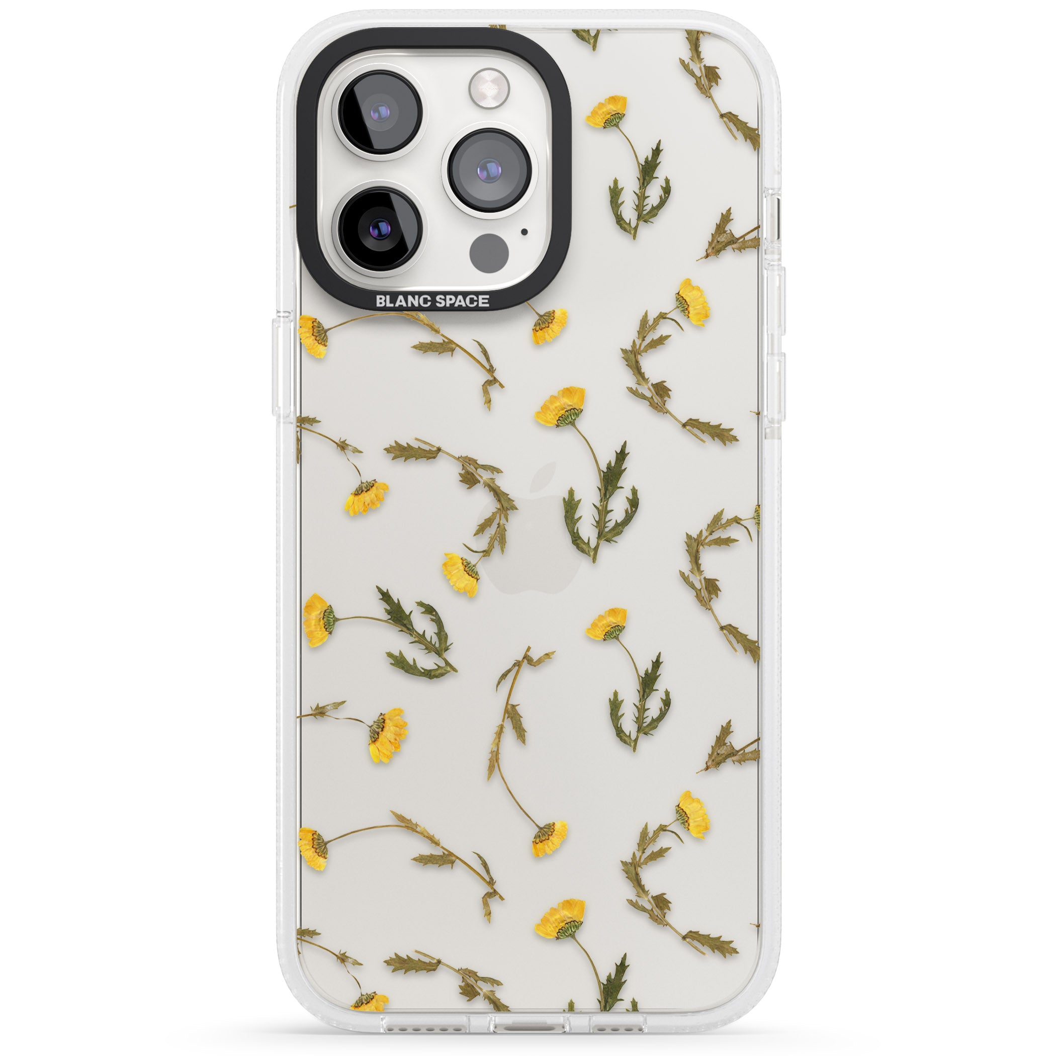 Long Stemmed Wildflowers - Dried Flower-Inspired iPhone 15 Pro Max / 15 Pro / 14 Pro Max / 14 Pro / 13 Pro Clear Case Impact Air - Blanc Space