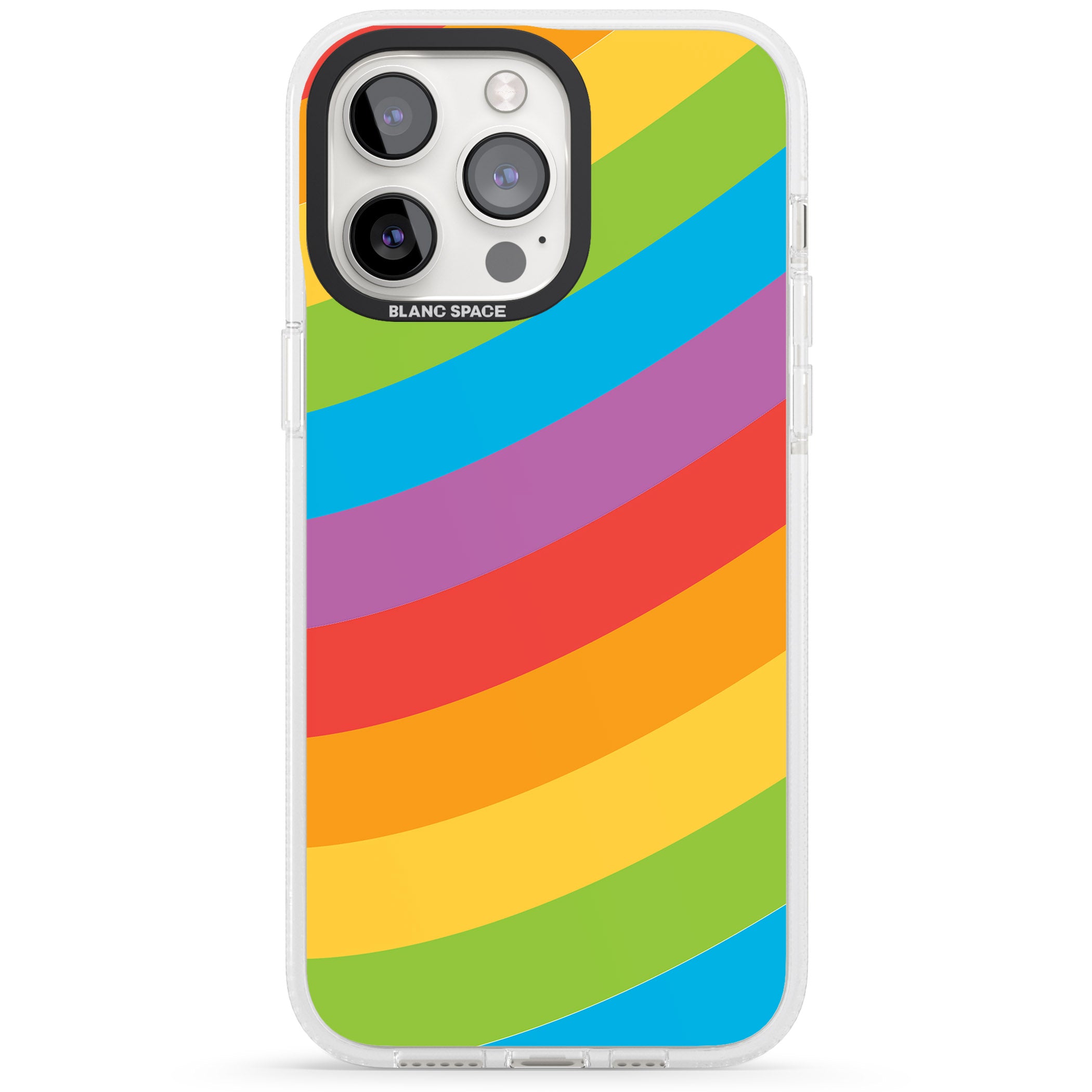 Lucky Rainbow iPhone 15 Pro Max / 15 Pro / 14 Pro Max / 14 Pro / 13 Pro Clear Case Impact Air - Blanc Space