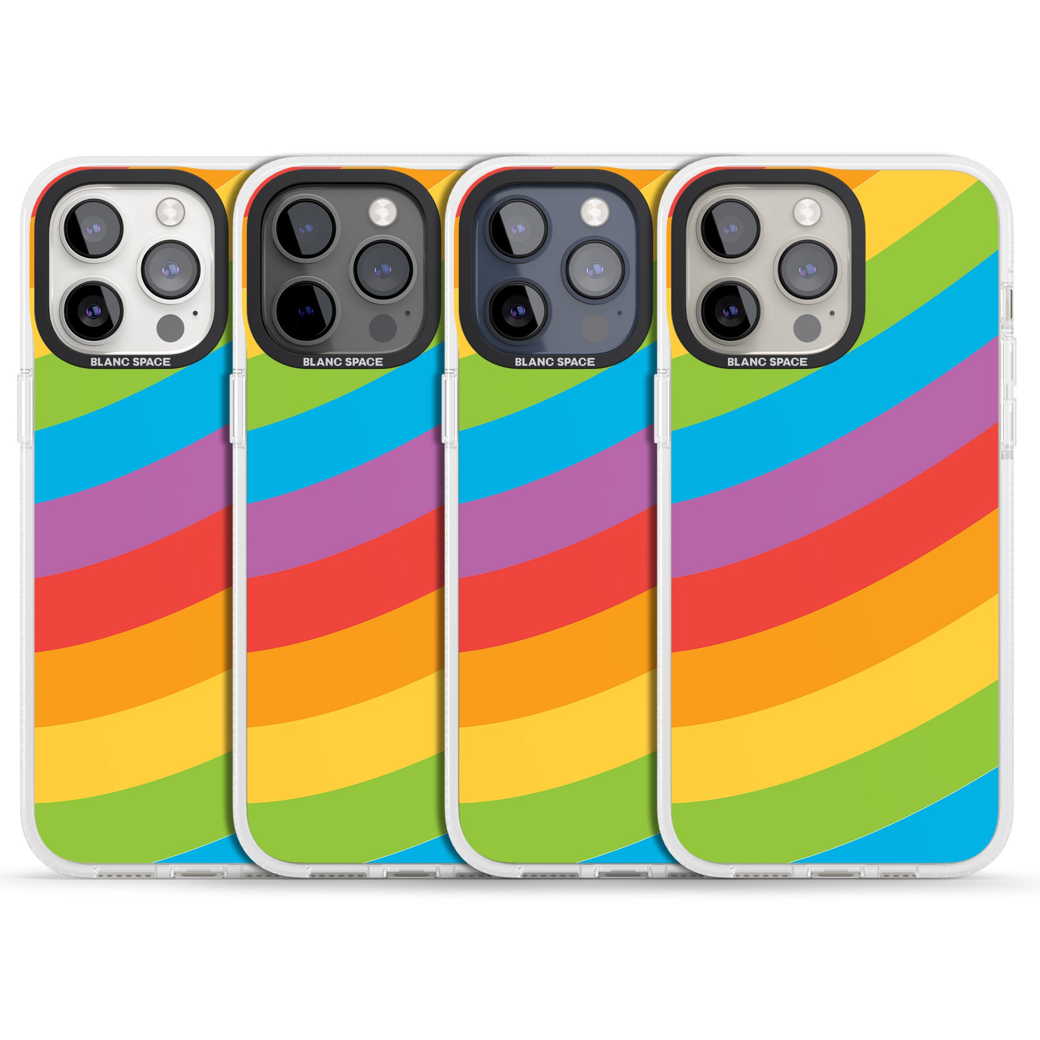 Lucky Rainbow iPhone 15 Pro Max / 15 Pro / 14 Pro Max / 14 Pro / 13 Pro Clear Case Impact Air - Blanc Space