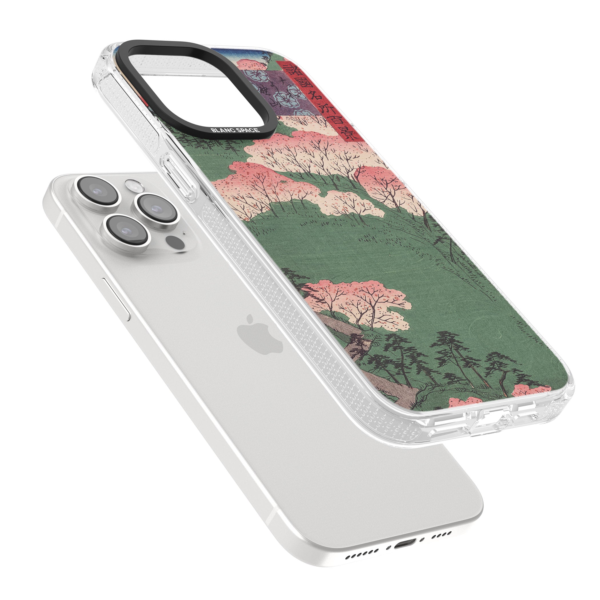 Japanese Illustration Cherry Blossom Forest iPhone 15 Pro Max / 15 Pro / 14 Pro Max / 14 Pro / 13 Pro Clear Case Impact Air - Blanc Space