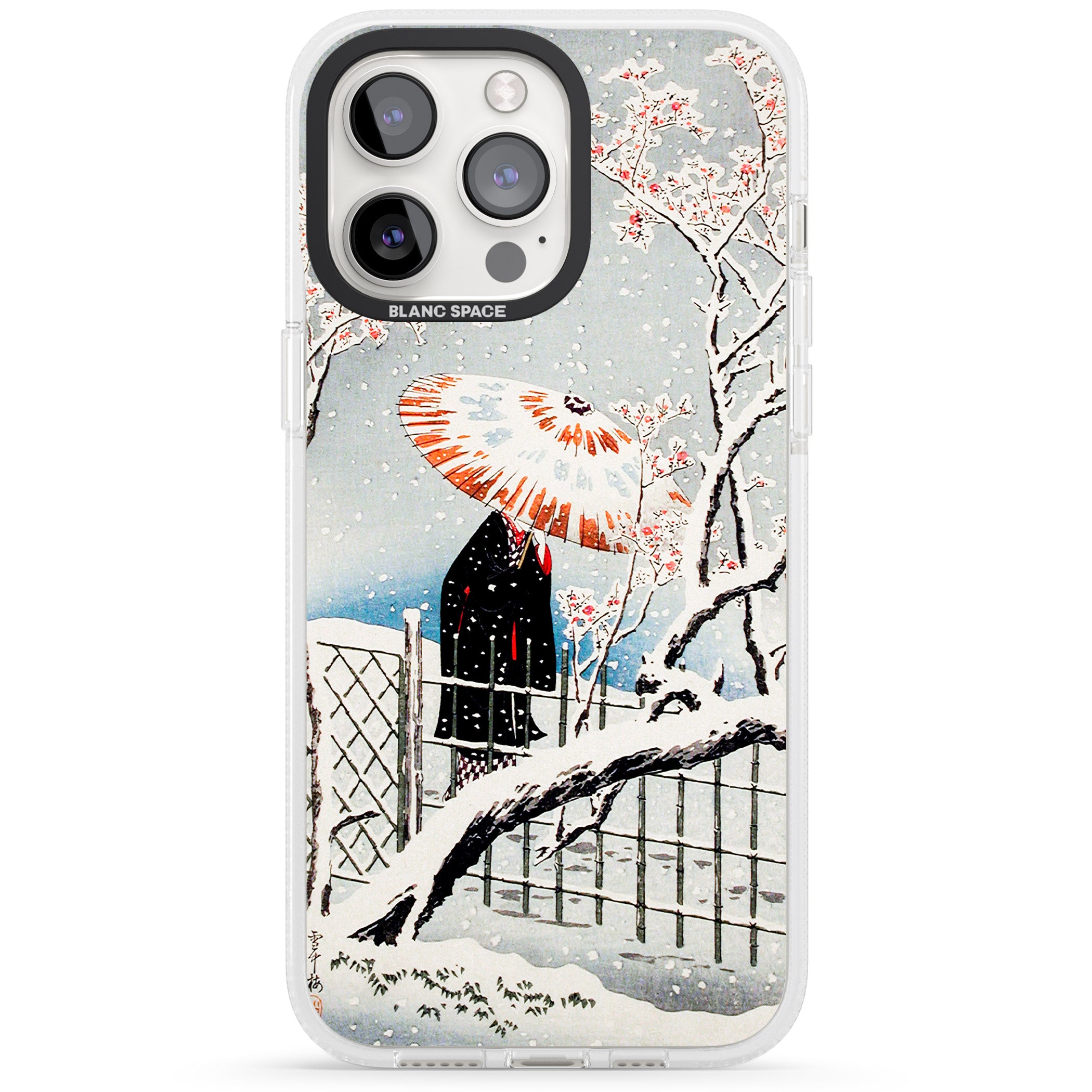 Plum Tree in Snow by Hiroaki Takahashi iPhone 15 Pro Max / 15 Pro / 14 Pro Max / 14 Pro / 13 Pro Clear Case Impact Air - Blanc Space