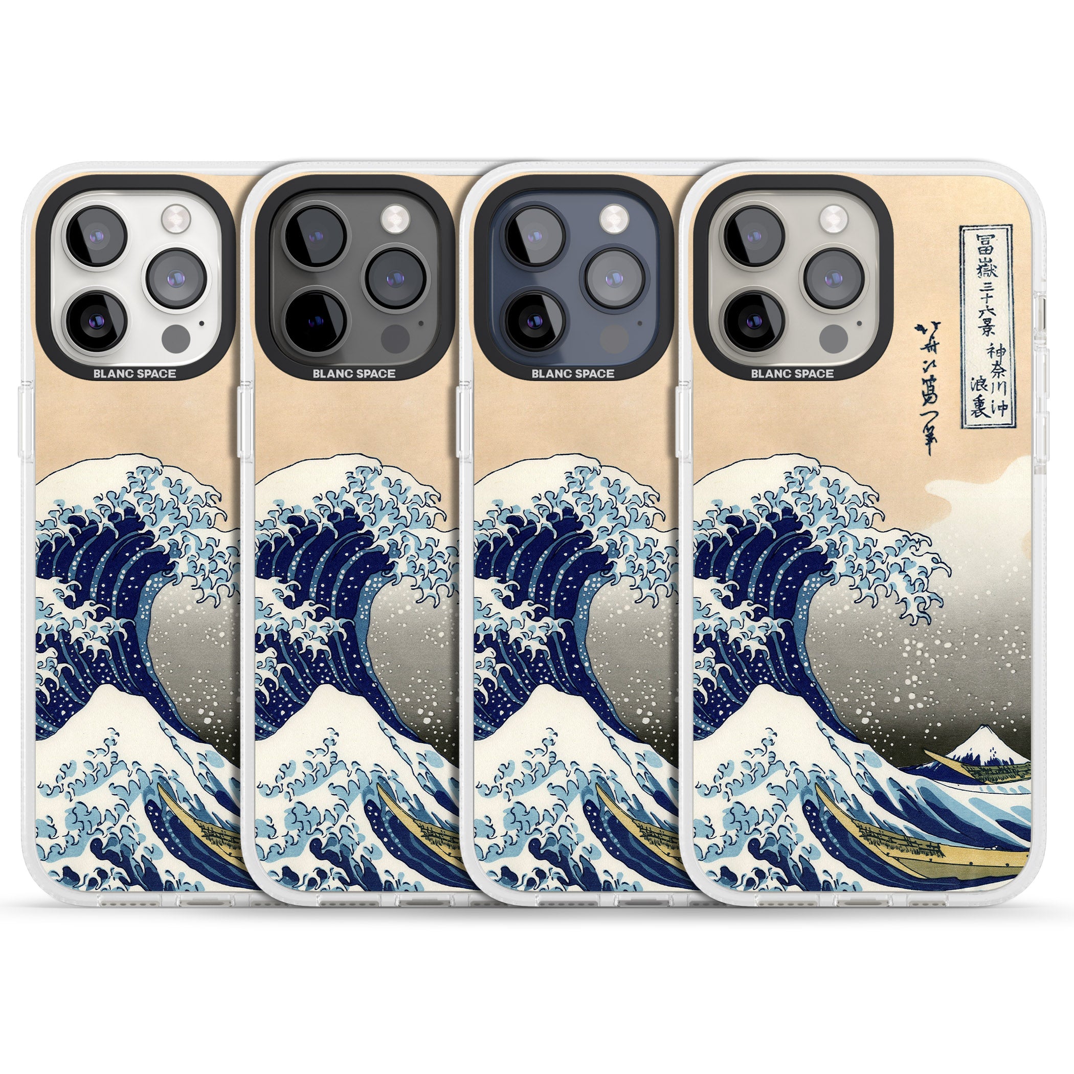 Great Wave iPhone 15 Pro Max / 15 Pro / 14 Pro Max / 14 Pro / 13 Pro Clear Case Impact Air - Blanc Space