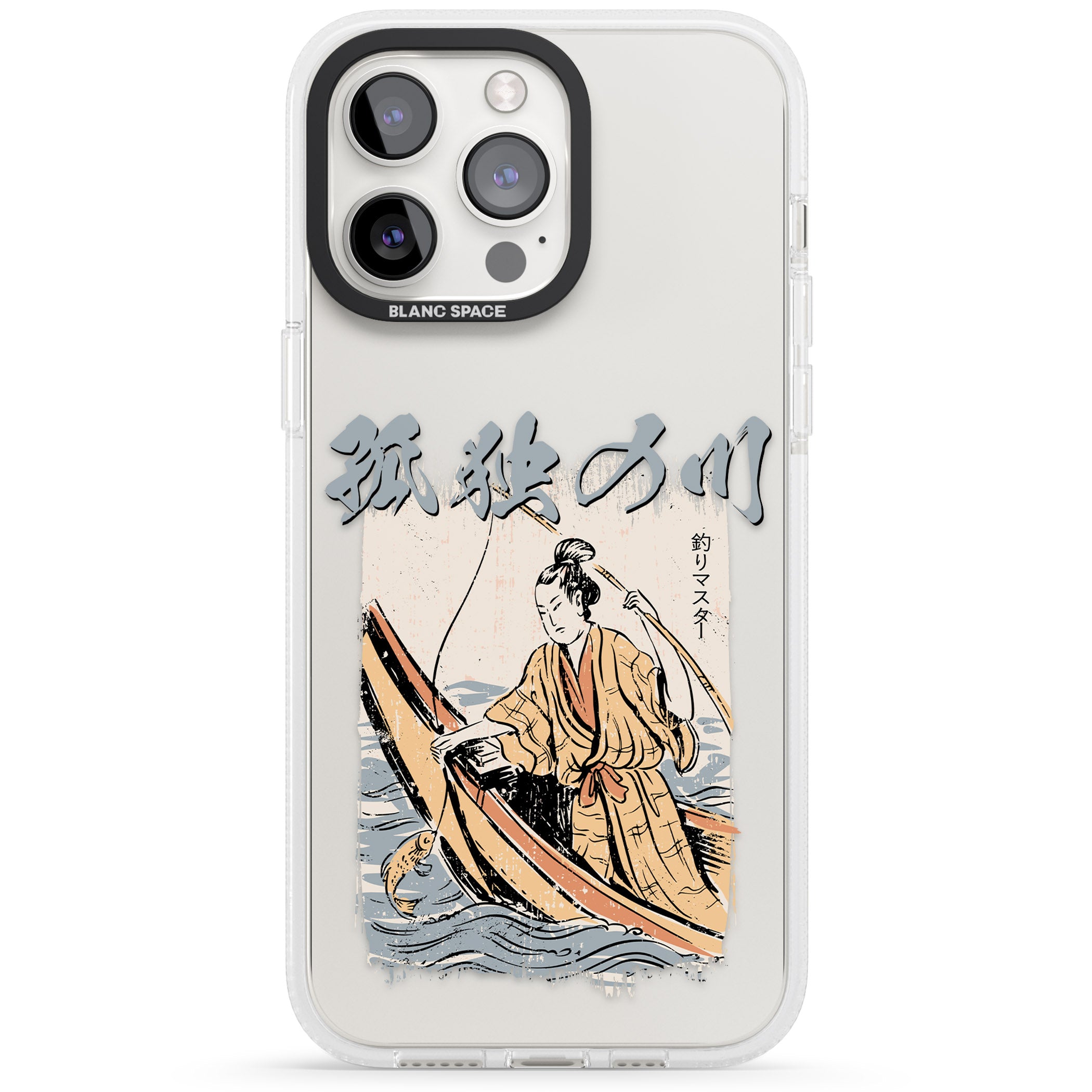 Japanese River iPhone 15 Pro Max / 15 Pro / 14 Pro Max / 14 Pro / 13 Pro Clear Case Impact Air - Blanc Space