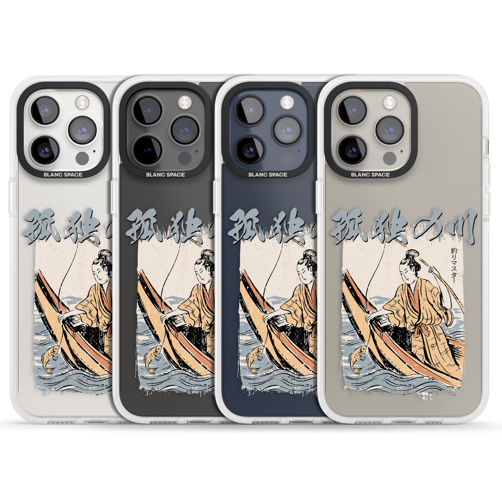 Japanese River iPhone 15 Pro Max / 15 Pro / 14 Pro Max / 14 Pro / 13 Pro Clear Case Impact Air - Blanc Space