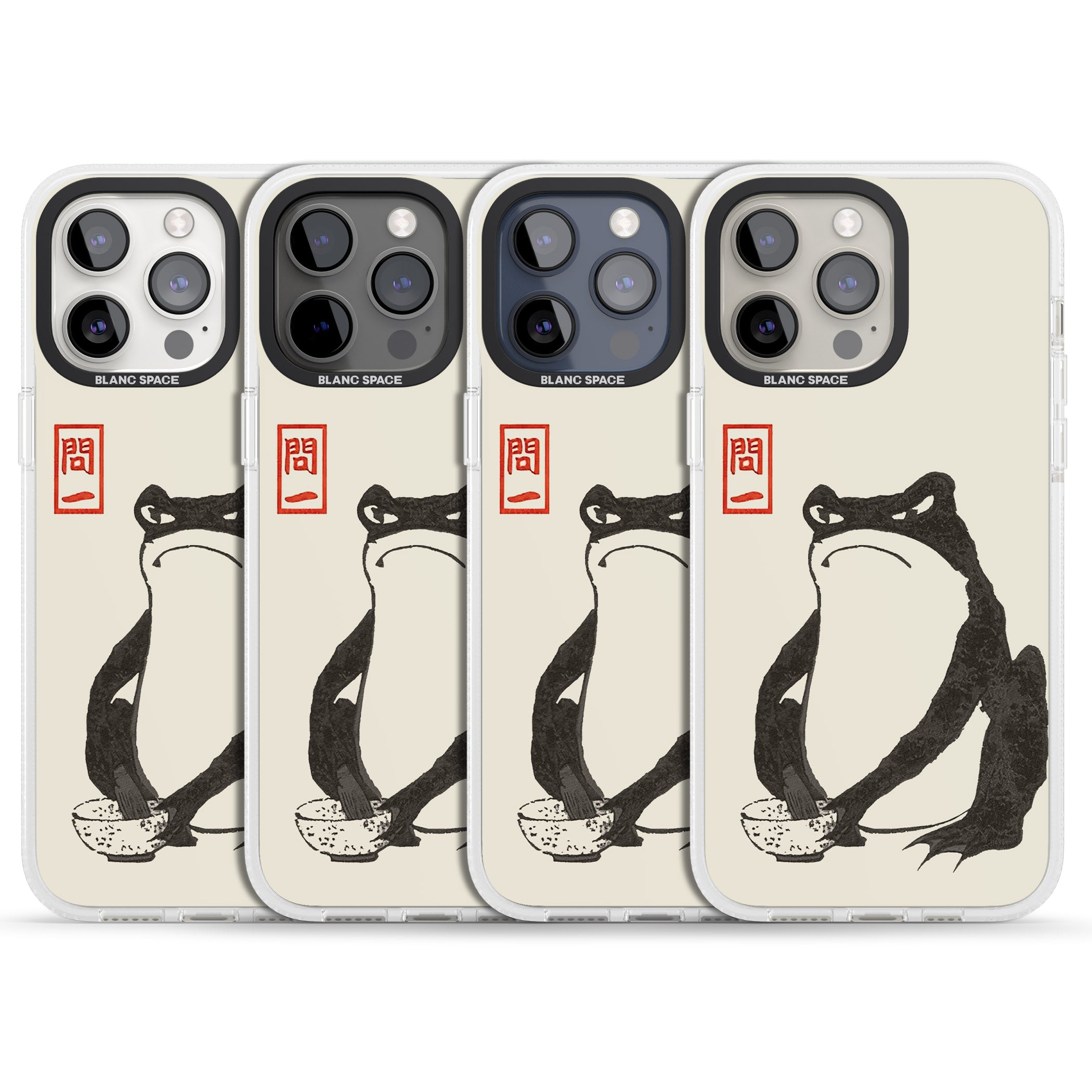 Matsumoto Hoji Grumpy Toad iPhone 15 Pro Max / 15 Pro / 14 Pro Max / 14 Pro / 13 Pro Clear Case Impact Air - Blanc Space