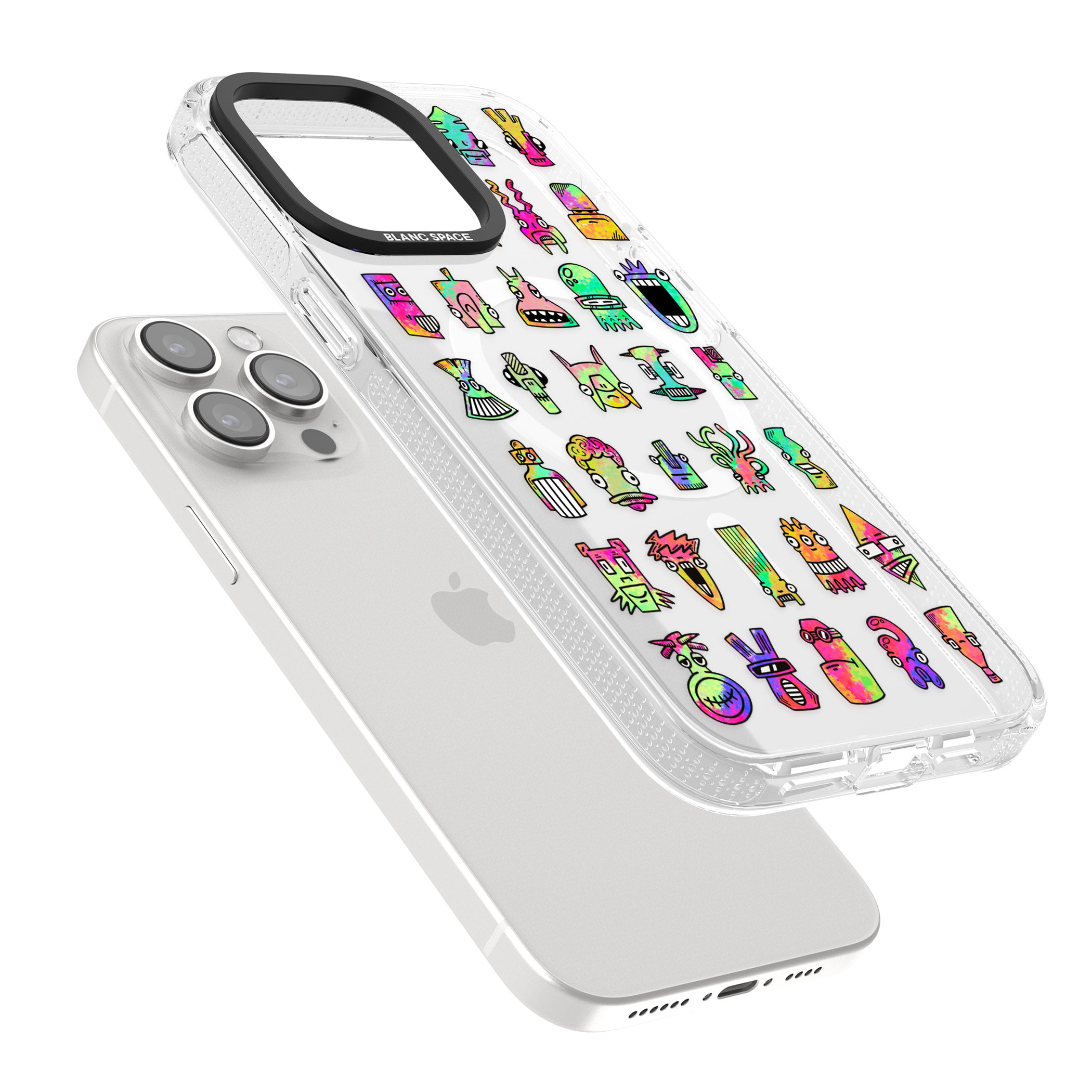 Splashy Friends iPhone 15 Pro Max / 15 Pro / 14 Pro Max / 14 Pro / 13 Pro Clear Case Impact Air - Blanc Space