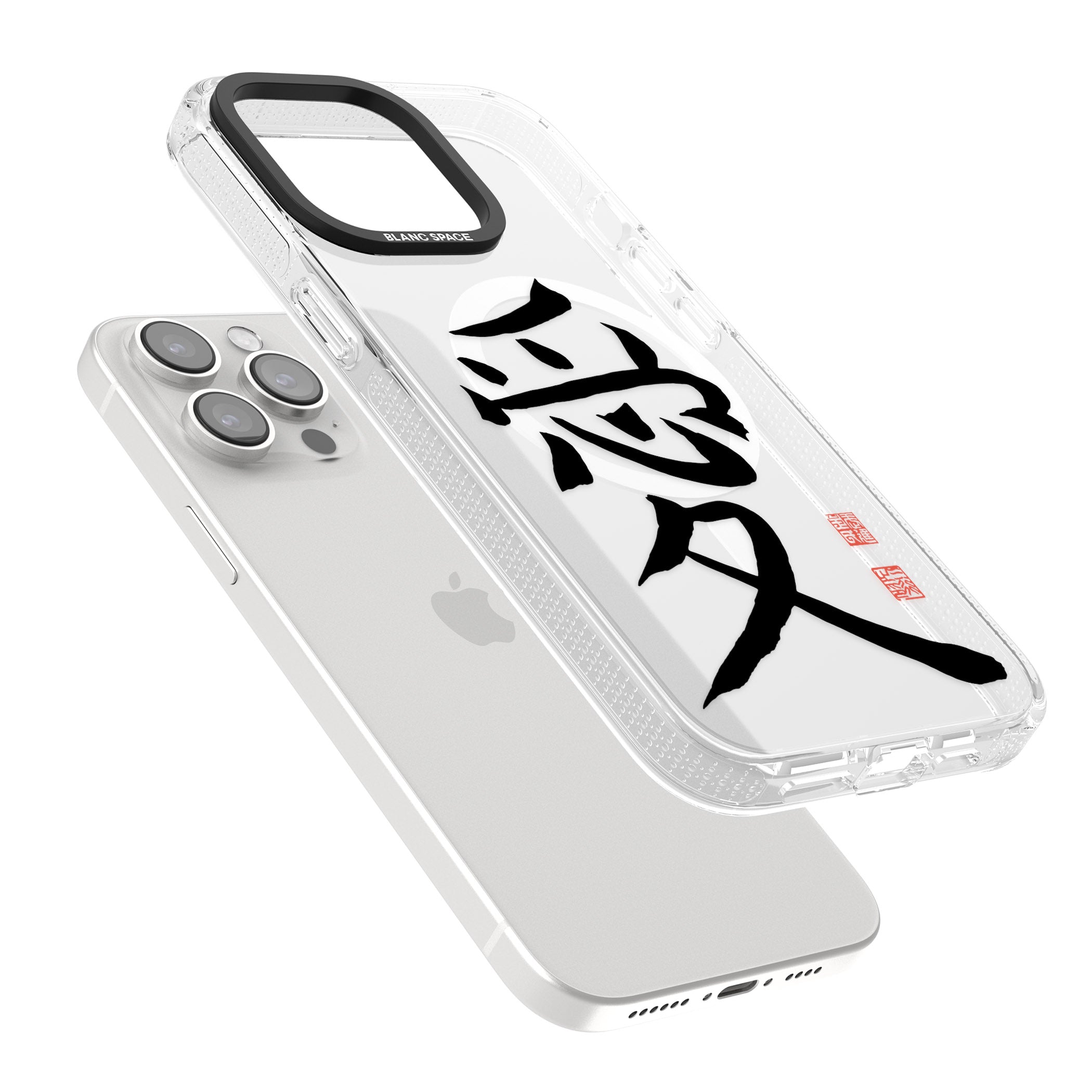 Japanese Kanji - Love iPhone 15 Pro Max / 15 Pro / 14 Pro Max / 14 Pro / 13 Pro Clear Case Impact Air - Blanc Space