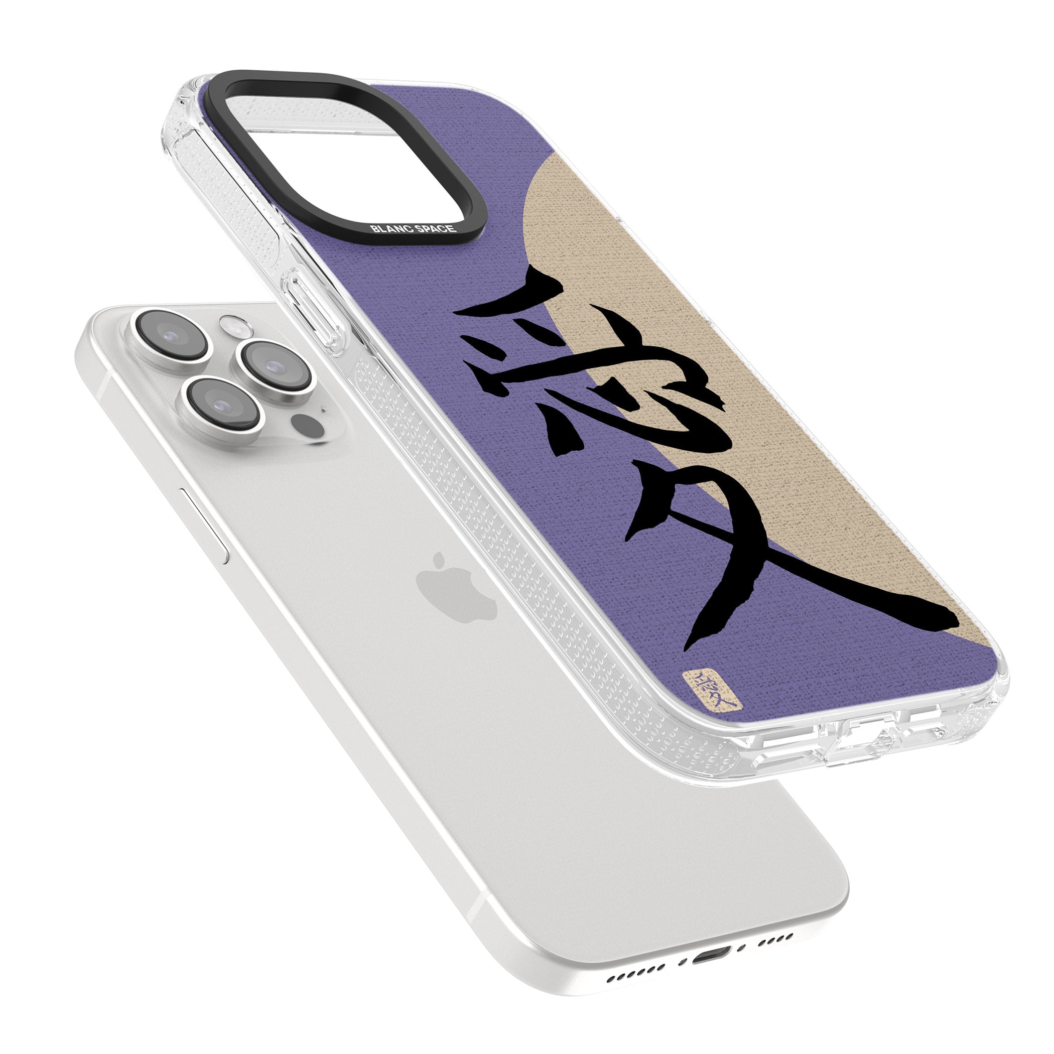 Vintage Japanese Kanji - Love iPhone 15 Pro Max / 15 Pro / 14 Pro Max / 14 Pro / 13 Pro Clear Case Impact Air - Blanc Space