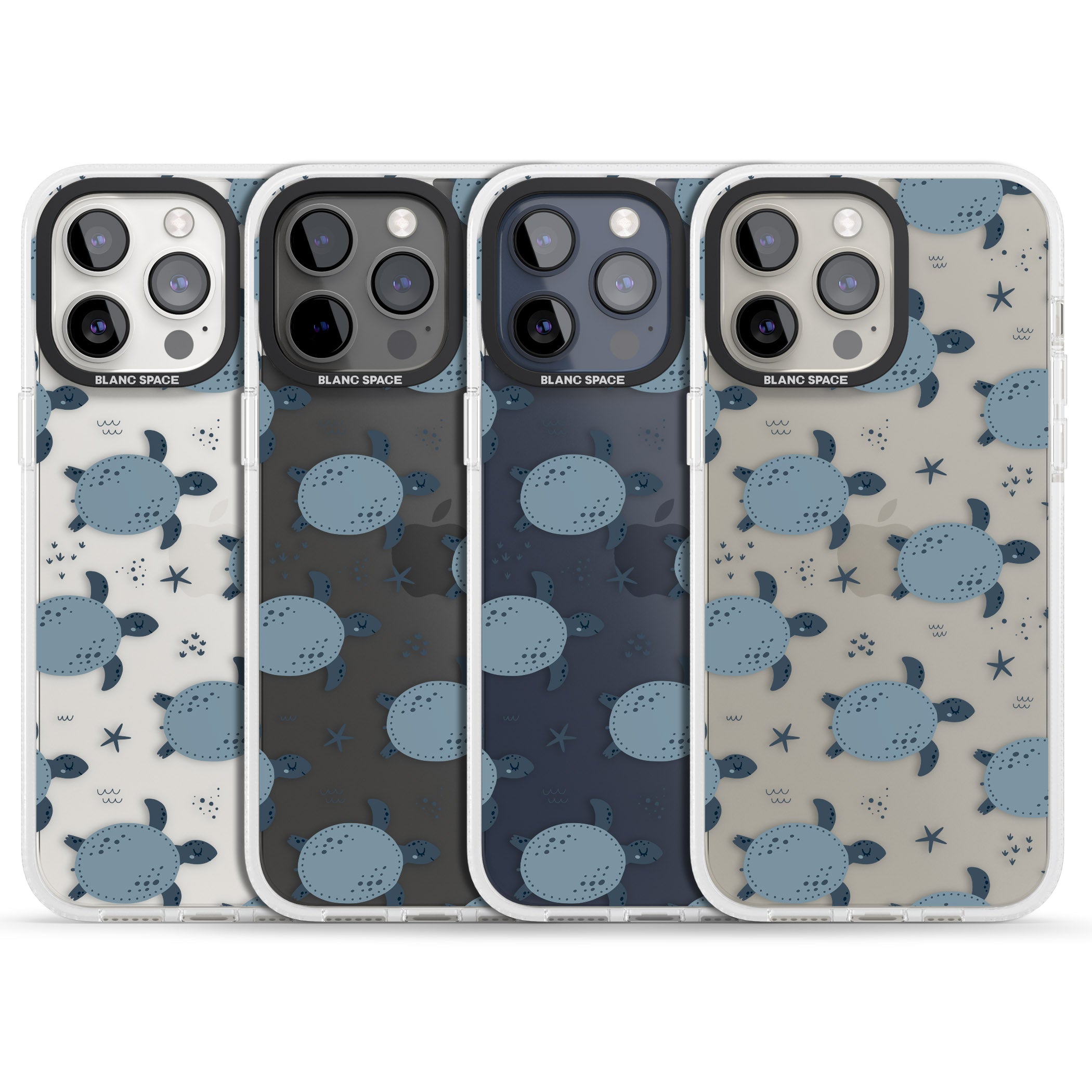 Under The Sea Patterns Sea Turtles (Clear) iPhone 15 Pro Max / 15 Pro / 14 Pro Max / 14 Pro / 13 Pro Clear Case Impact Air - Blanc Space