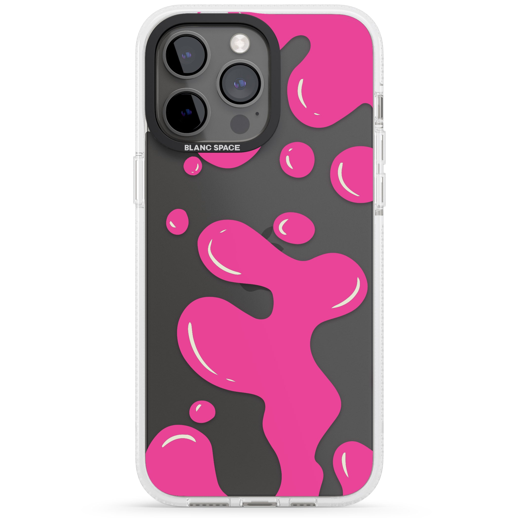 Pink Lava Lamp iPhone 15 Pro Max / 15 Pro / 14 Pro Max / 14 Pro / 13 Pro Clear Case Impact Air - Blanc Space