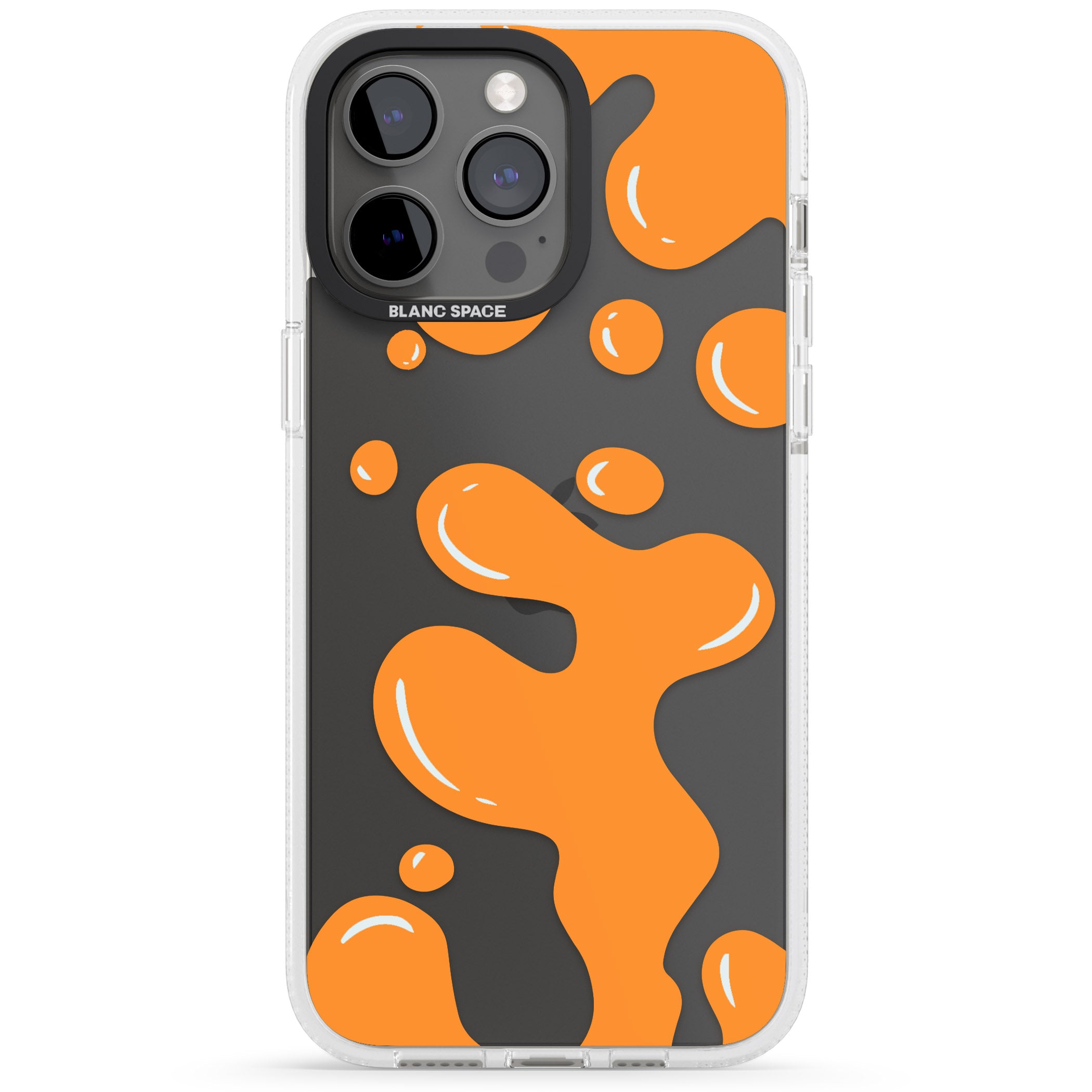 Orange Lava Lamp iPhone 15 Pro Max / 15 Pro / 14 Pro Max / 14 Pro / 13 Pro Clear Case Impact Air - Blanc Space