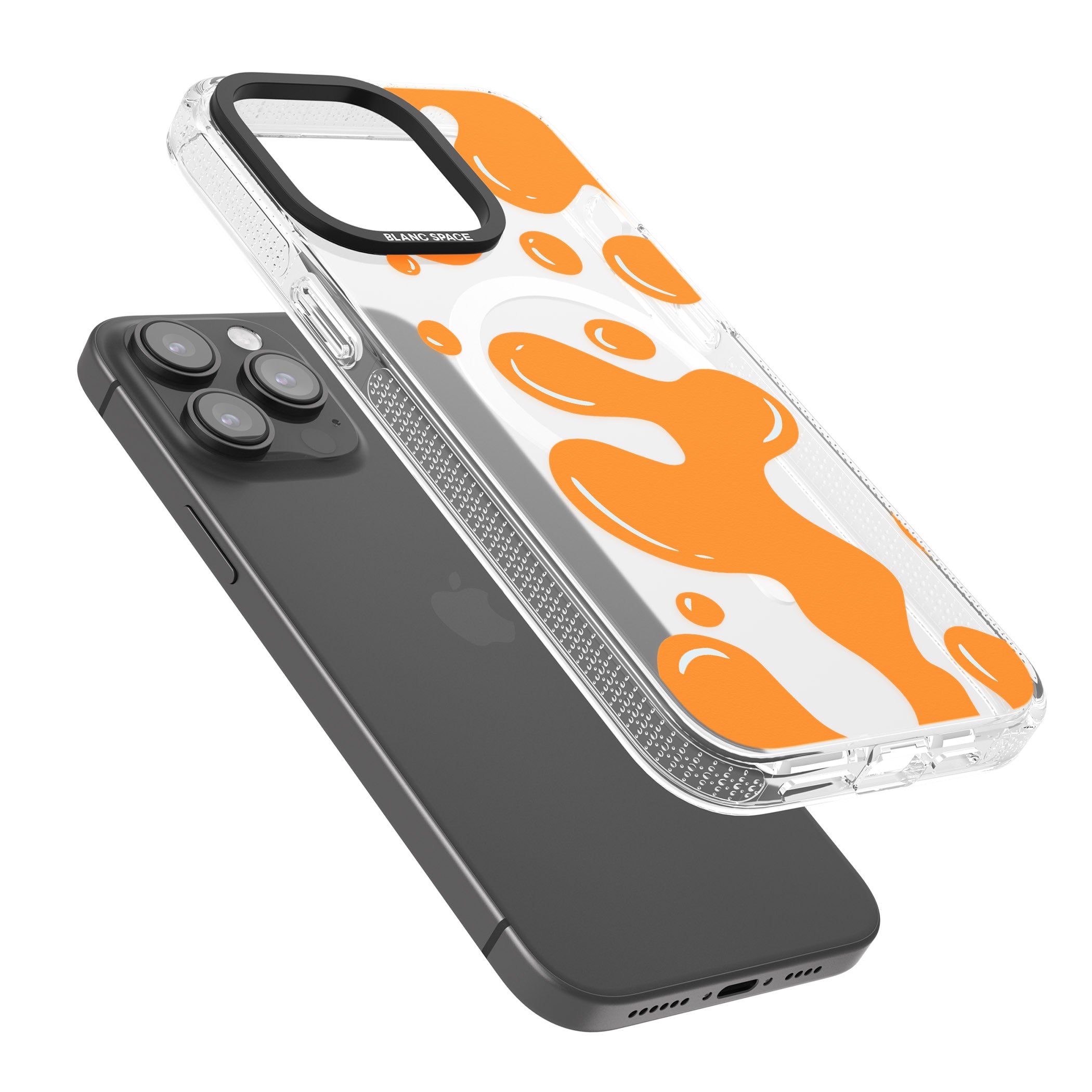 Orange Lava Lamp iPhone 15 Pro Max / 15 Pro / 14 Pro Max / 14 Pro / 13 Pro Clear Case Impact Air - Blanc Space