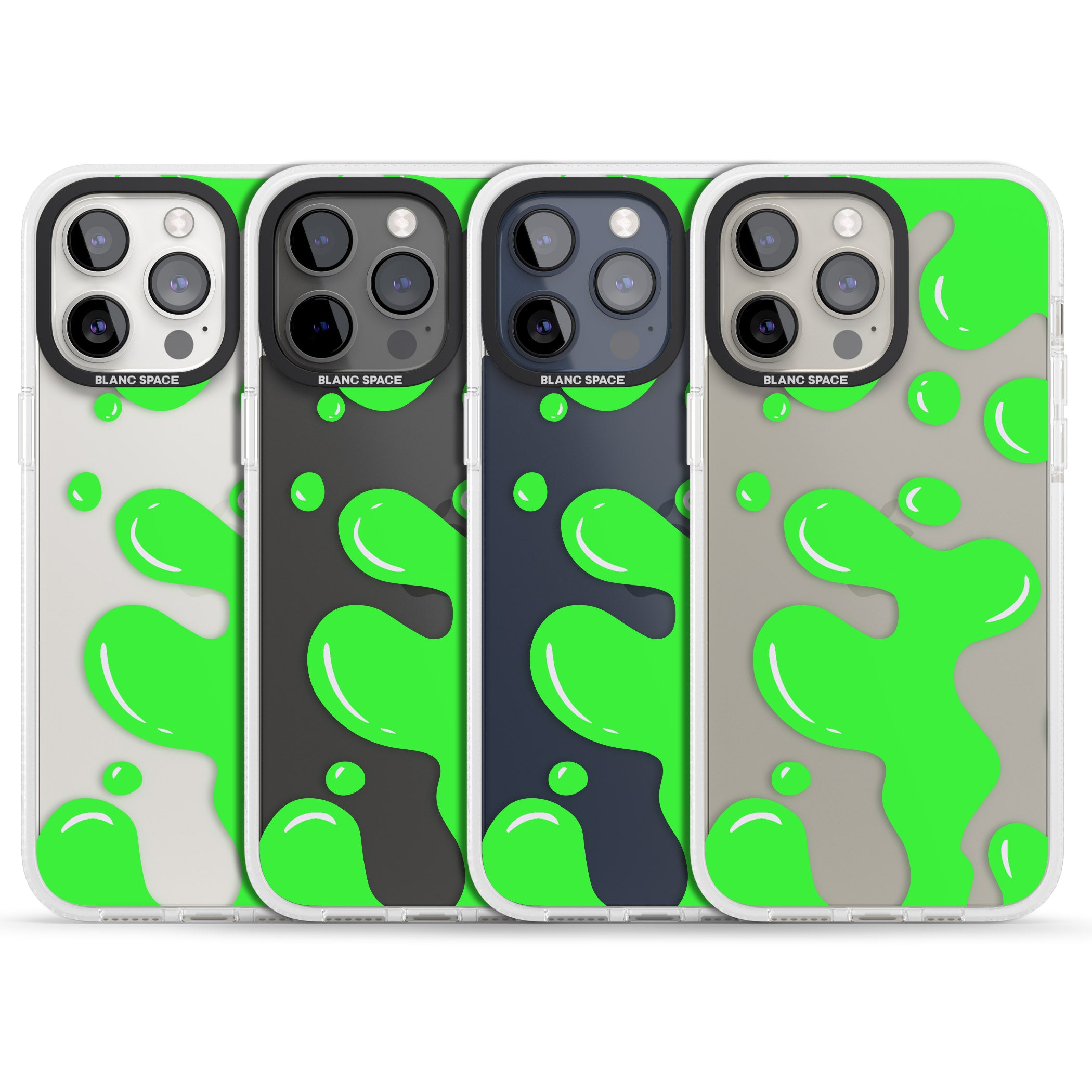 Green Lava Lamp iPhone 15 Pro Max / 15 Pro / 14 Pro Max / 14 Pro / 13 Pro Clear Case Impact Air - Blanc Space