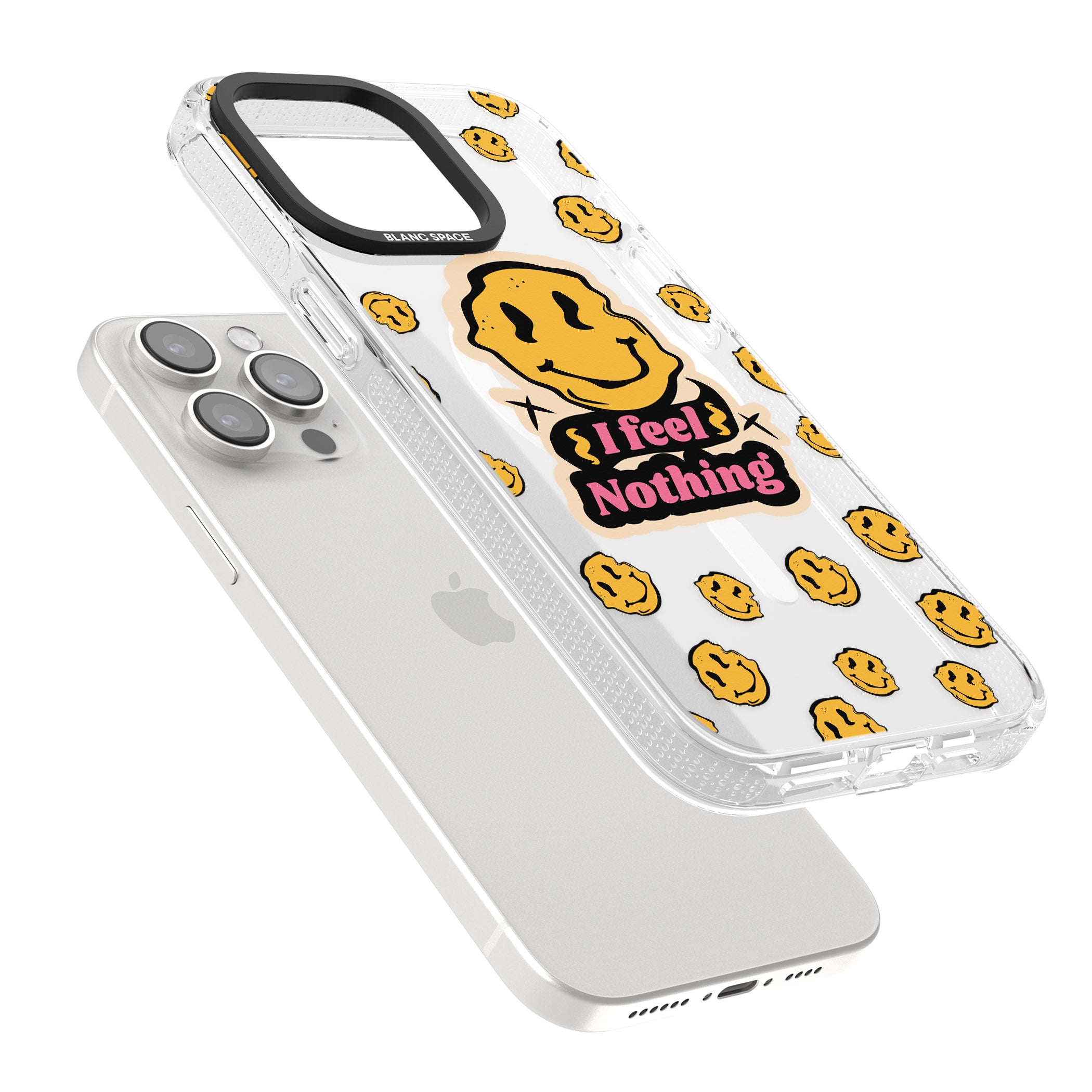 I feel nothing (Clear) iPhone 15 Pro Max / 15 Pro / 14 Pro Max / 14 Pro / 13 Pro Clear Case Impact Air - Blanc Space