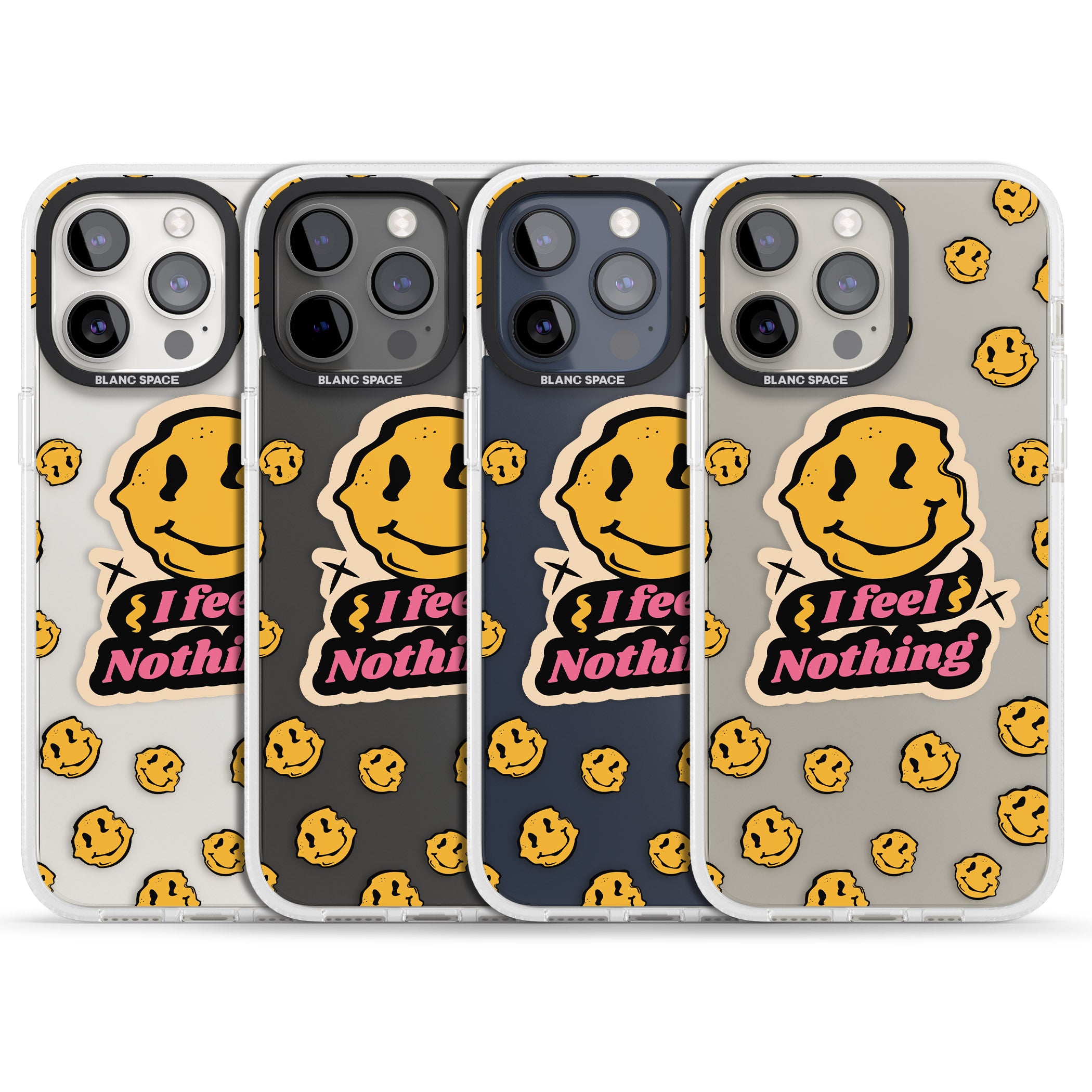 I feel nothing (Clear) iPhone 15 Pro Max / 15 Pro / 14 Pro Max / 14 Pro / 13 Pro Clear Case Impact Air - Blanc Space