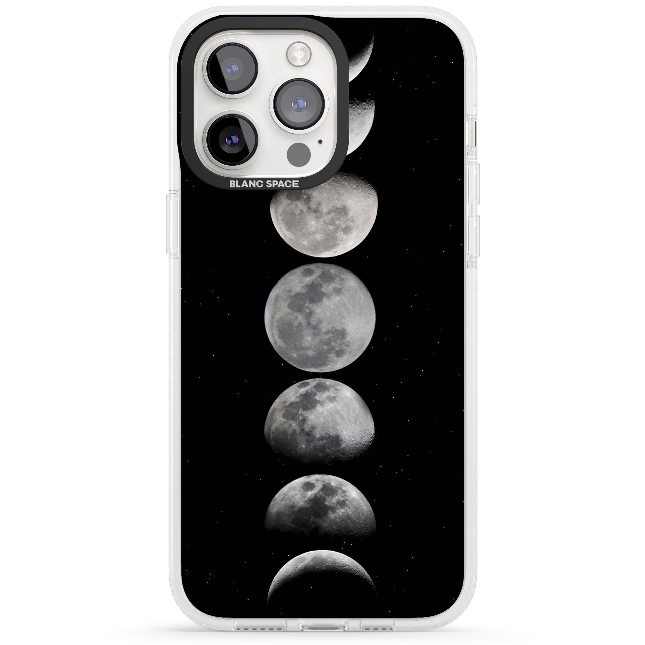 Phases Of The Moon iPhone 15 Pro Max / 15 Pro / 14 Pro Max / 14 Pro / 13 Pro Clear Case Impact Air - Blanc Space