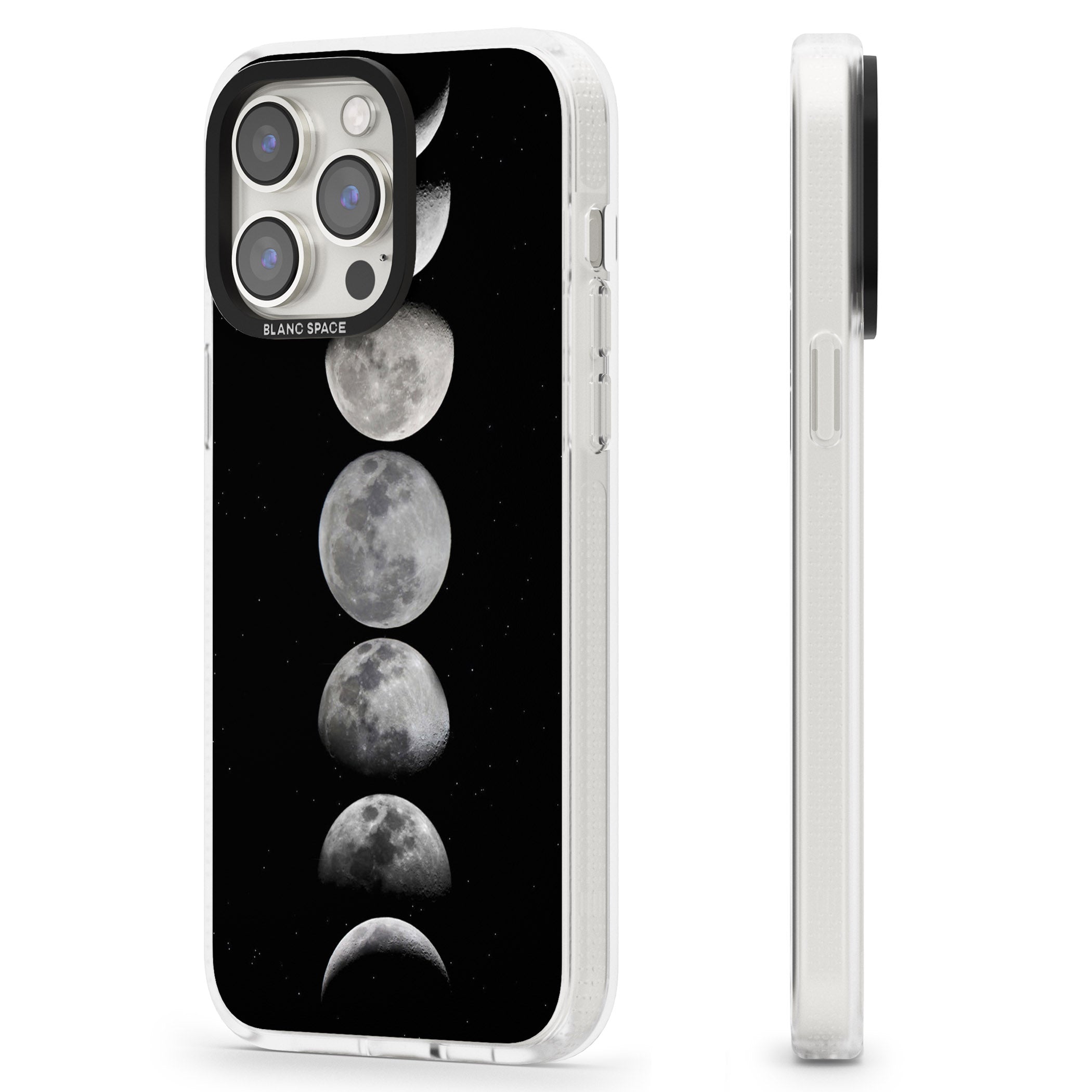 Phases Of The Moon iPhone 15 Pro Max / 15 Pro / 14 Pro Max / 14 Pro / 13 Pro Clear Case Impact Air - Blanc Space