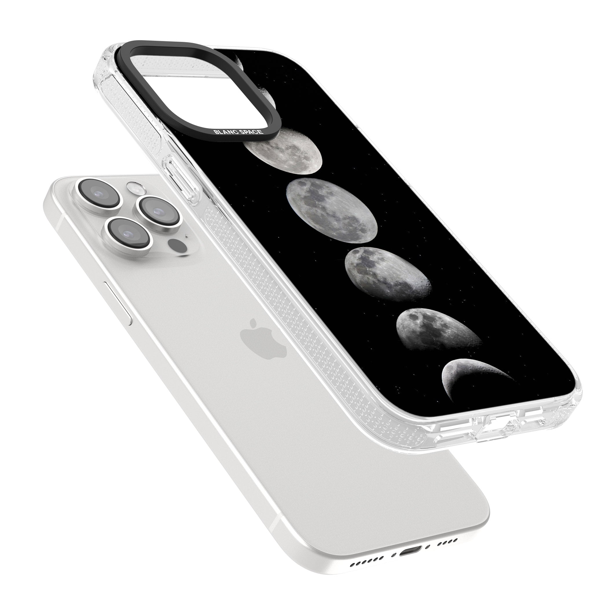 Phases Of The Moon iPhone 15 Pro Max / 15 Pro / 14 Pro Max / 14 Pro / 13 Pro Clear Case Impact Air - Blanc Space