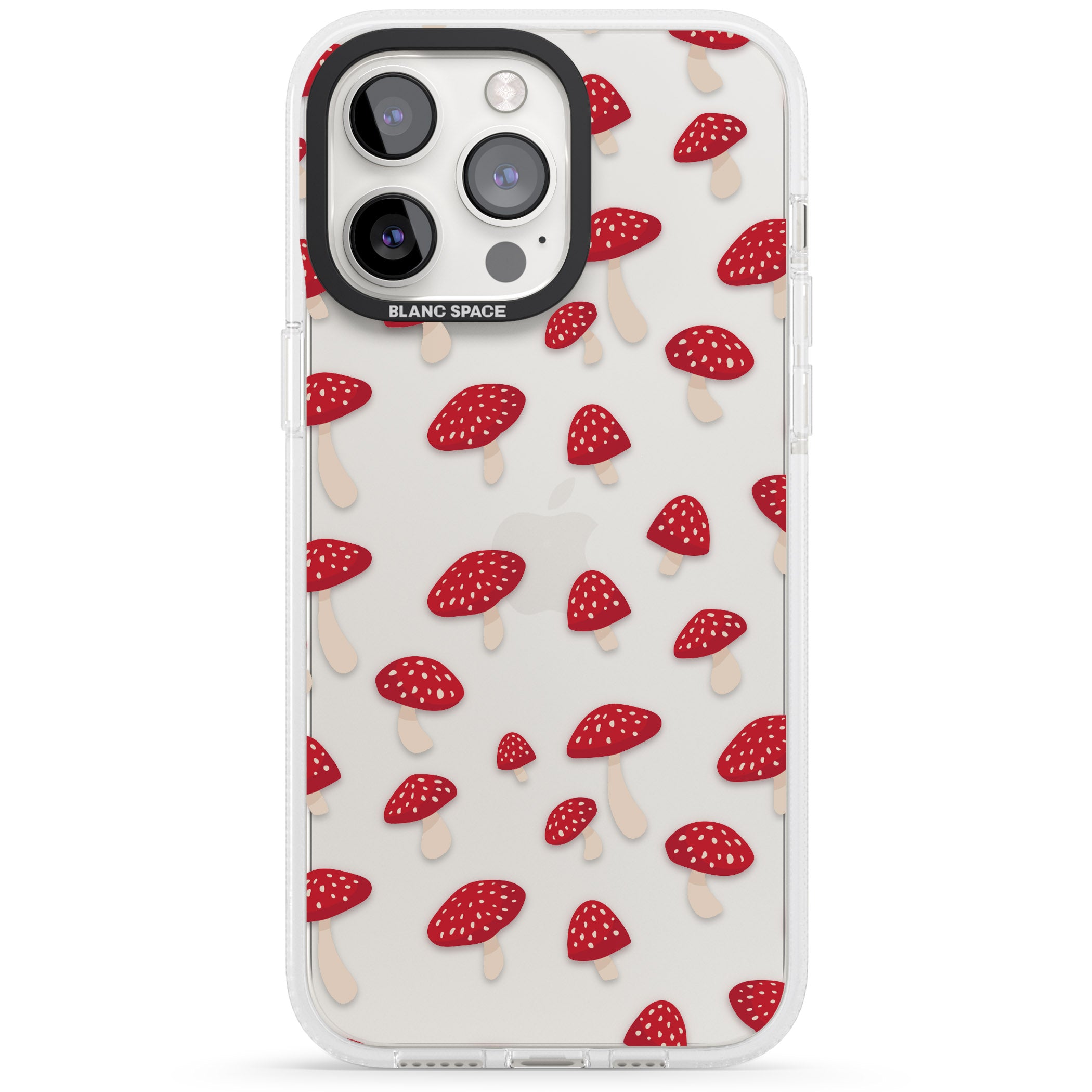 Magical Mushrooms Pattern iPhone 15 Pro Max / 15 Pro / 14 Pro Max / 14 Pro / 13 Pro Clear Case Impact Air - Blanc Space