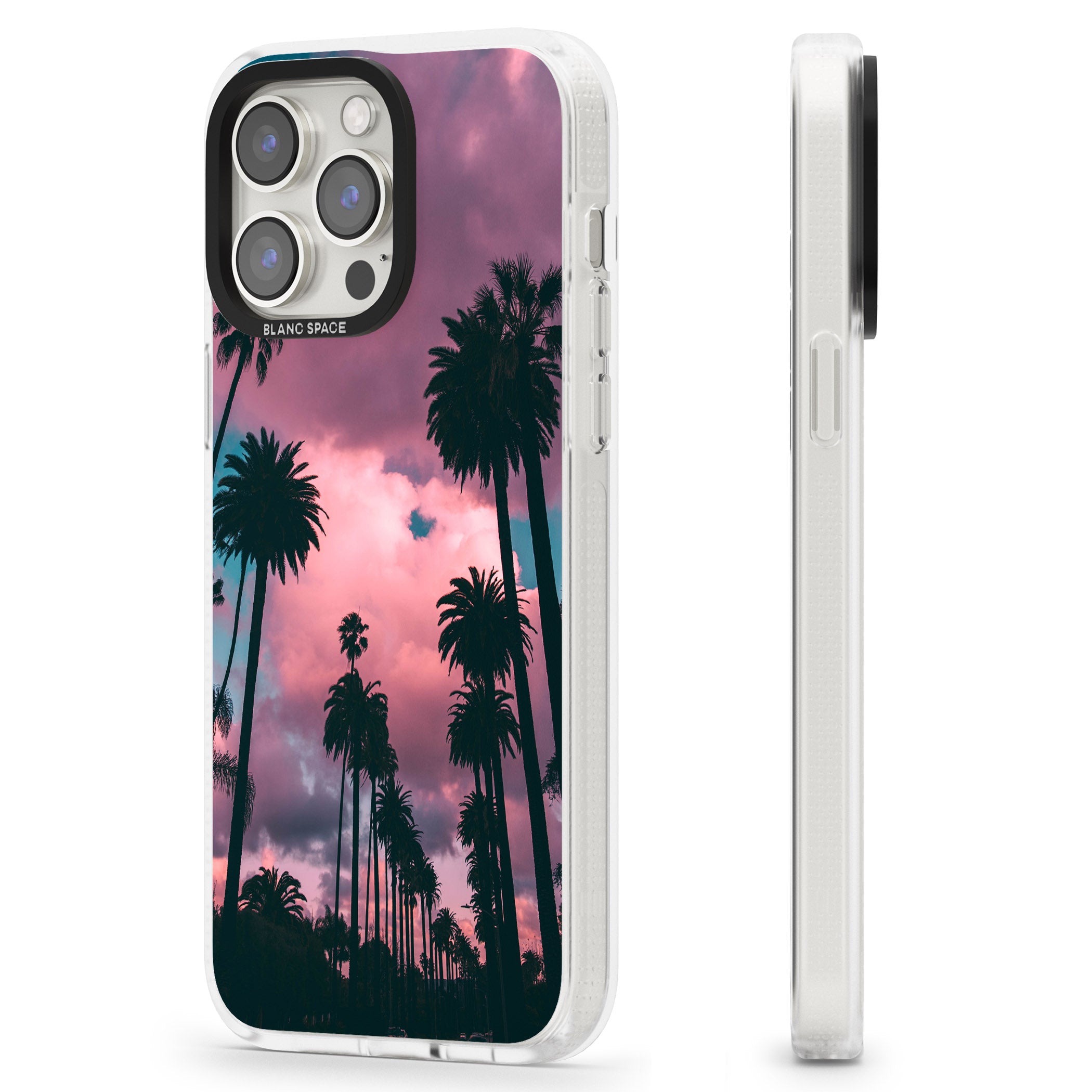 Palm Tree Sunset Photograph iPhone 15 Pro Max / 15 Pro / 14 Pro Max / 14 Pro / 13 Pro Clear Case Impact Air - Blanc Space