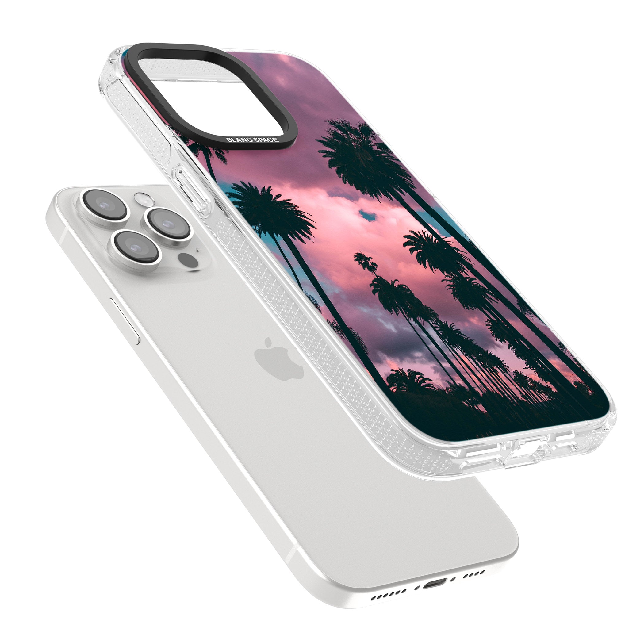 Palm Tree Sunset Photograph iPhone 15 Pro Max / 15 Pro / 14 Pro Max / 14 Pro / 13 Pro Clear Case Impact Air - Blanc Space