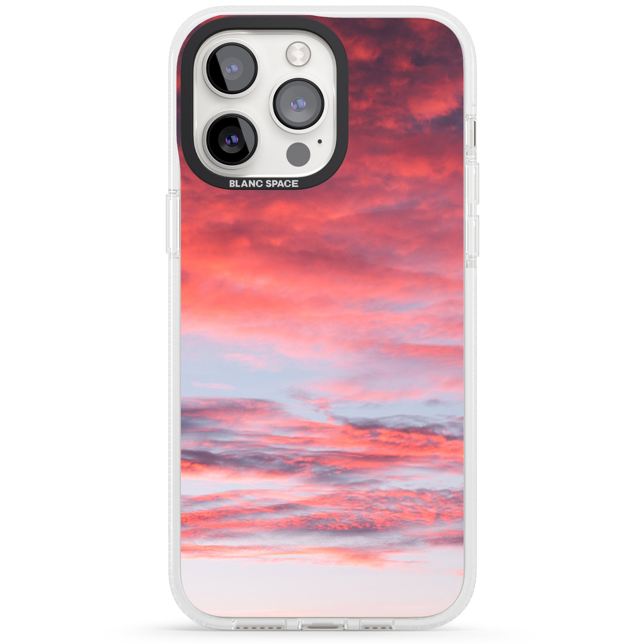 Pink Cloudy Sunset Photograph iPhone 15 Pro Max / 15 Pro / 14 Pro Max / 14 Pro / 13 Pro Clear Case Impact Air - Blanc Space