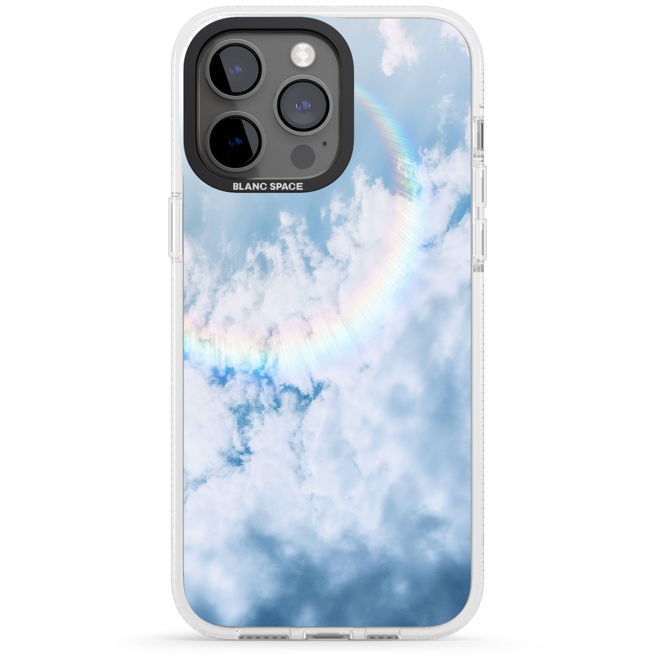 Rainbow Light Flare Photograph iPhone 15 Pro Max / 15 Pro / 14 Pro Max / 14 Pro / 13 Pro Clear Case Impact Air - Blanc Space