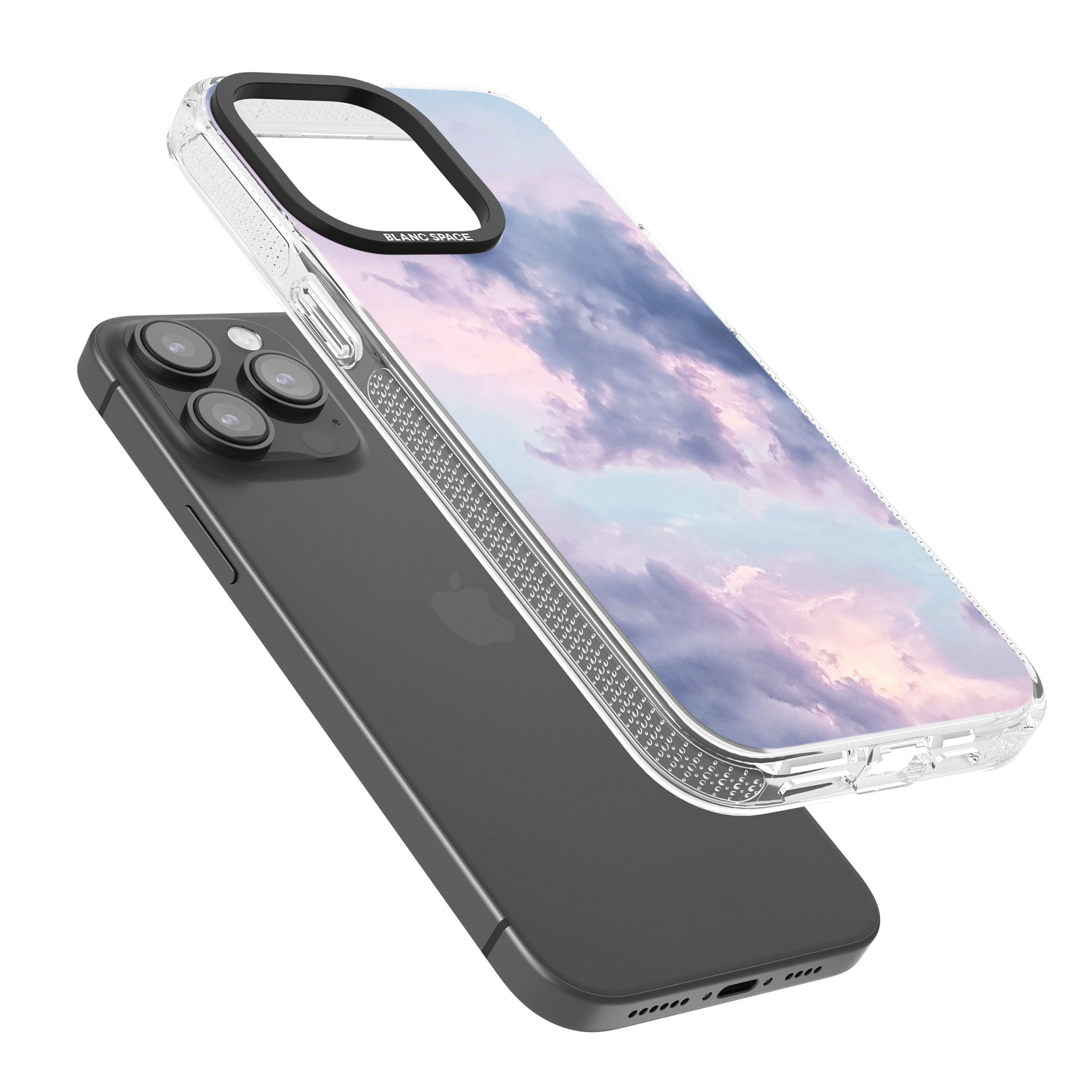 Purple Clouds Photograph iPhone 15 Pro Max / 15 Pro / 14 Pro Max / 14 Pro / 13 Pro Clear Case Impact Air - Blanc Space