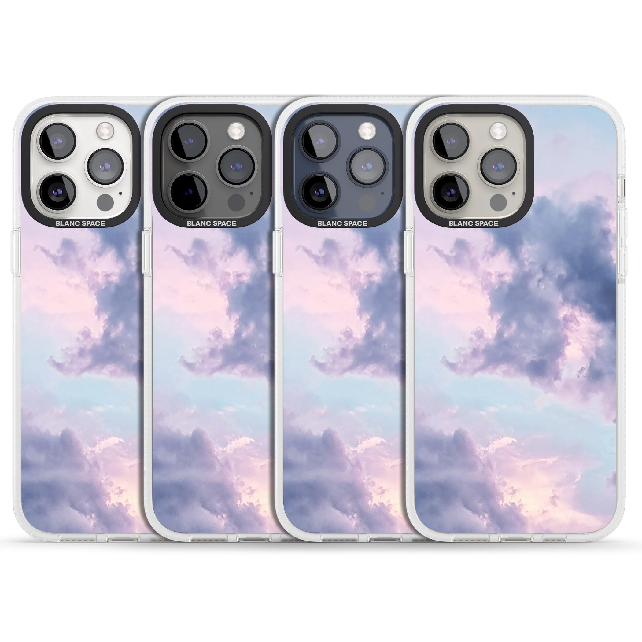 Purple Clouds Photograph iPhone 15 Pro Max / 15 Pro / 14 Pro Max / 14 Pro / 13 Pro Clear Case Impact Air - Blanc Space