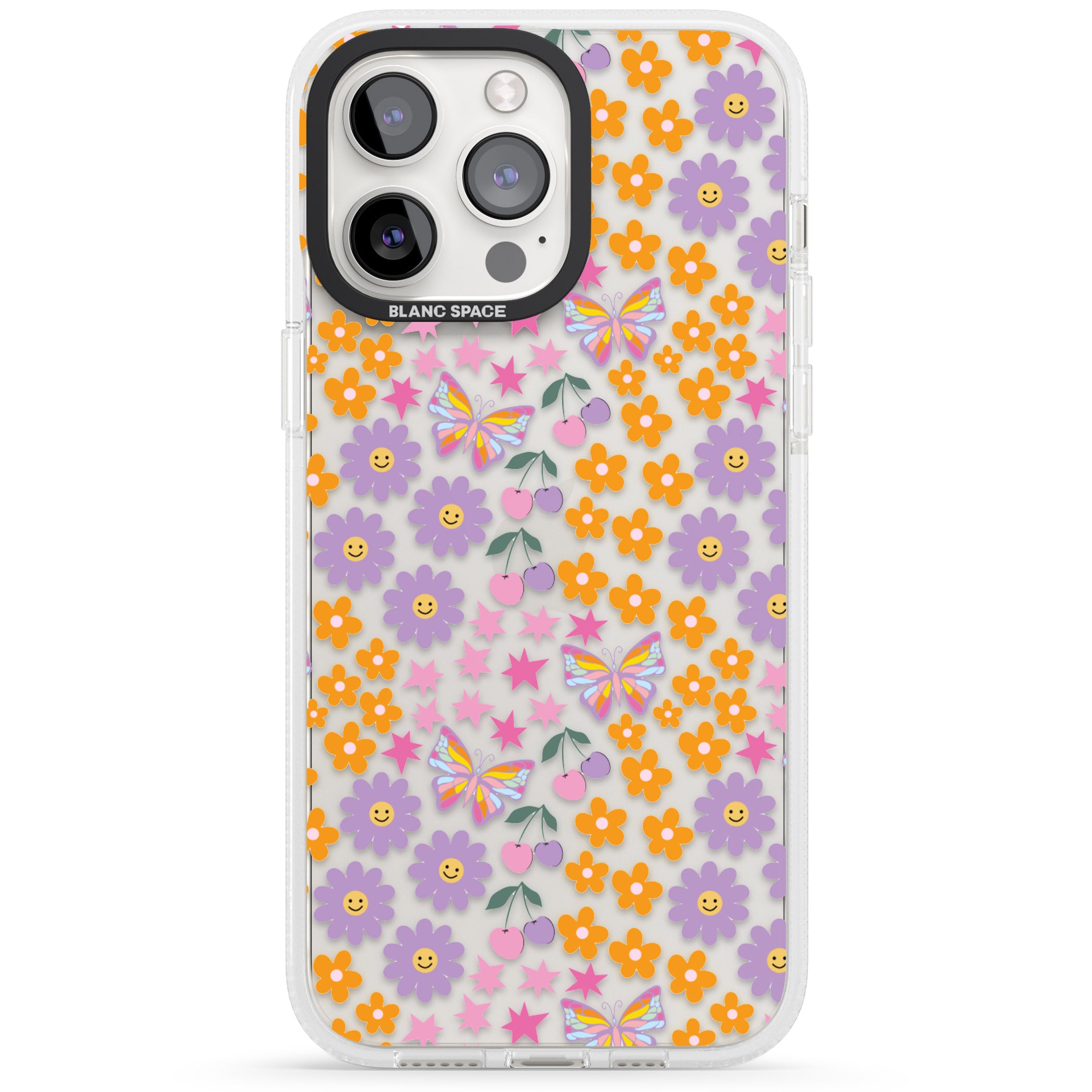 Botanical Bombardment iPhone 15 Pro Max / 15 Pro / 14 Pro Max / 14 Pro / 13 Pro Clear Case Impact Air - Blanc Space